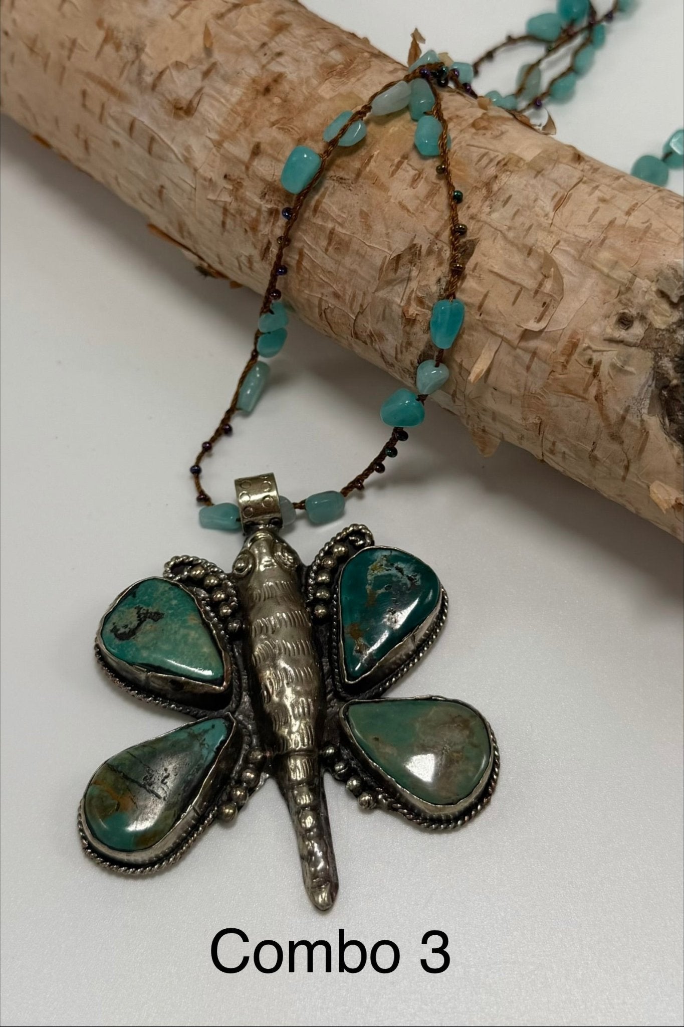 Chunky Butterfly on Blue Necklace - ivyandlavyboutique ivyandlavyboutique