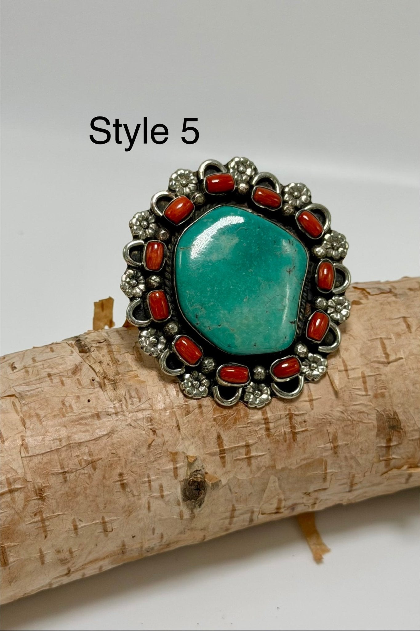 Chunky Turquoise & Carnelian Ring - ivyandlavyboutique ivyandlavyboutique