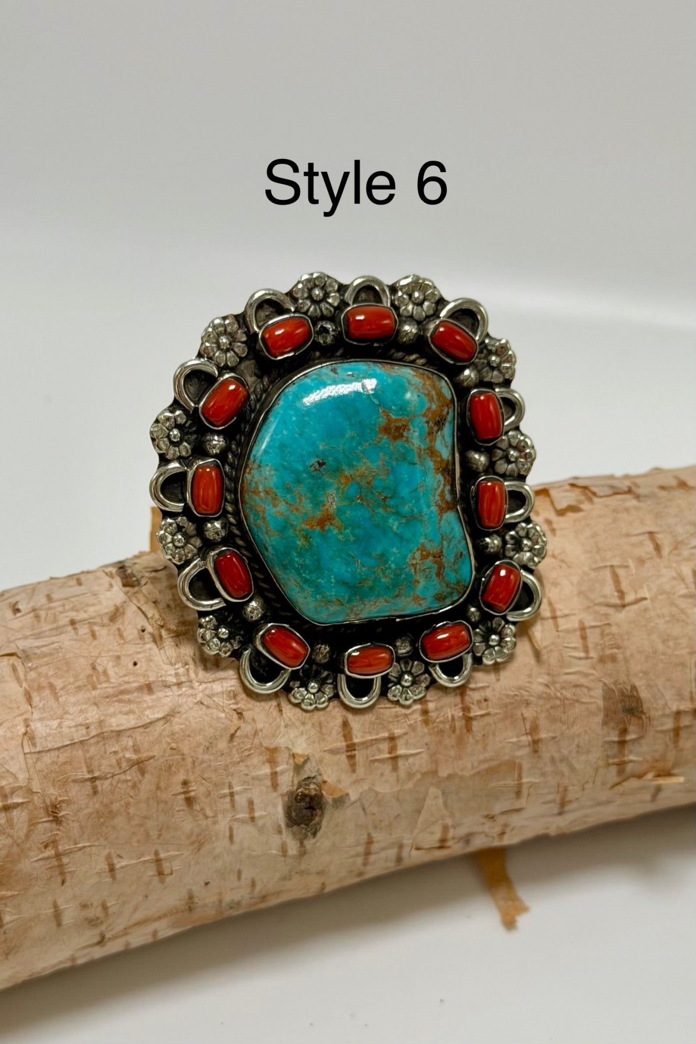 Chunky Turquoise & Carnelian Ring - ivyandlavyboutique ivyandlavyboutique