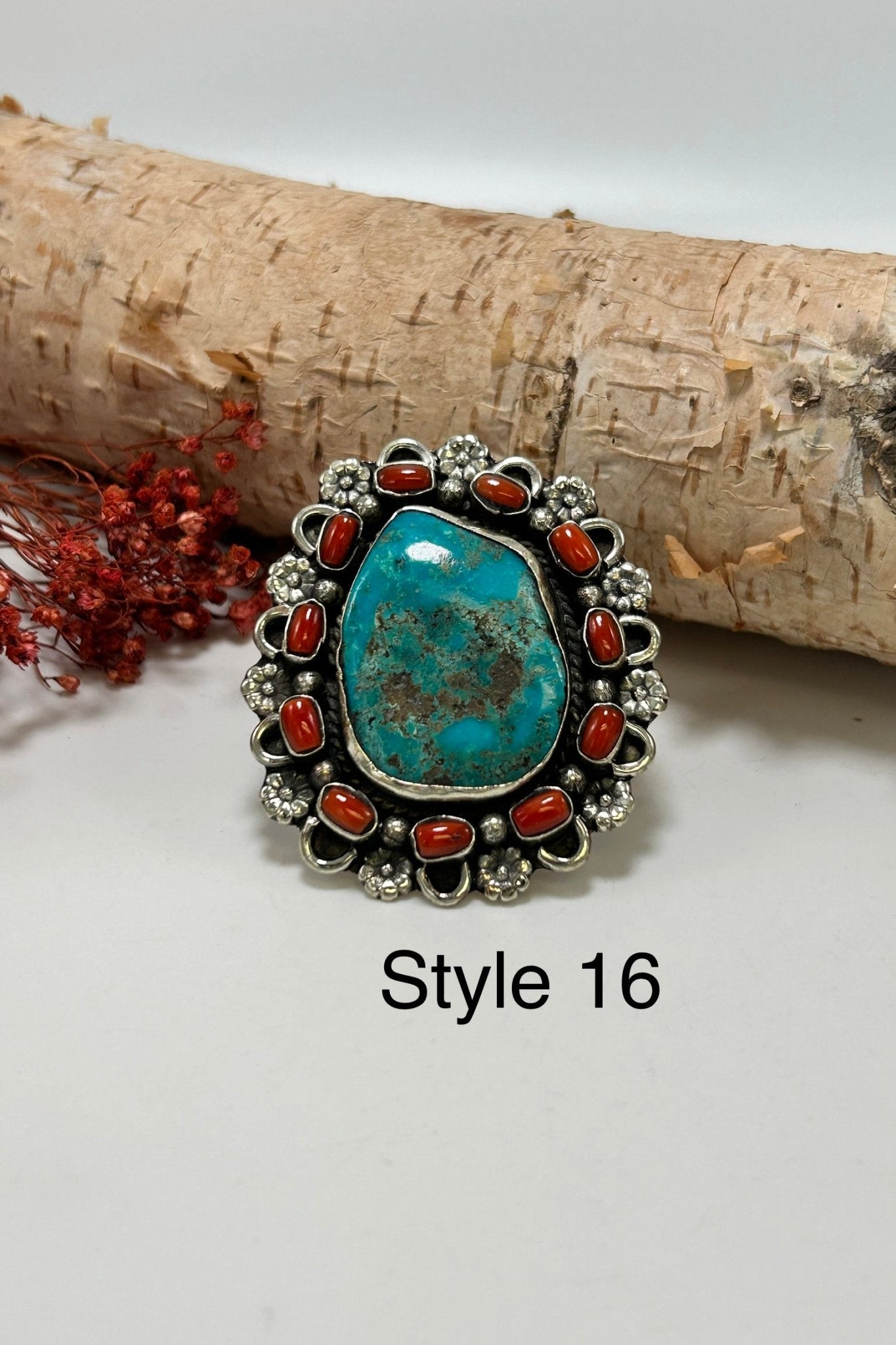 Chunky Turquoise & Carnelian Ring - ivyandlavyboutique ivyandlavyboutique