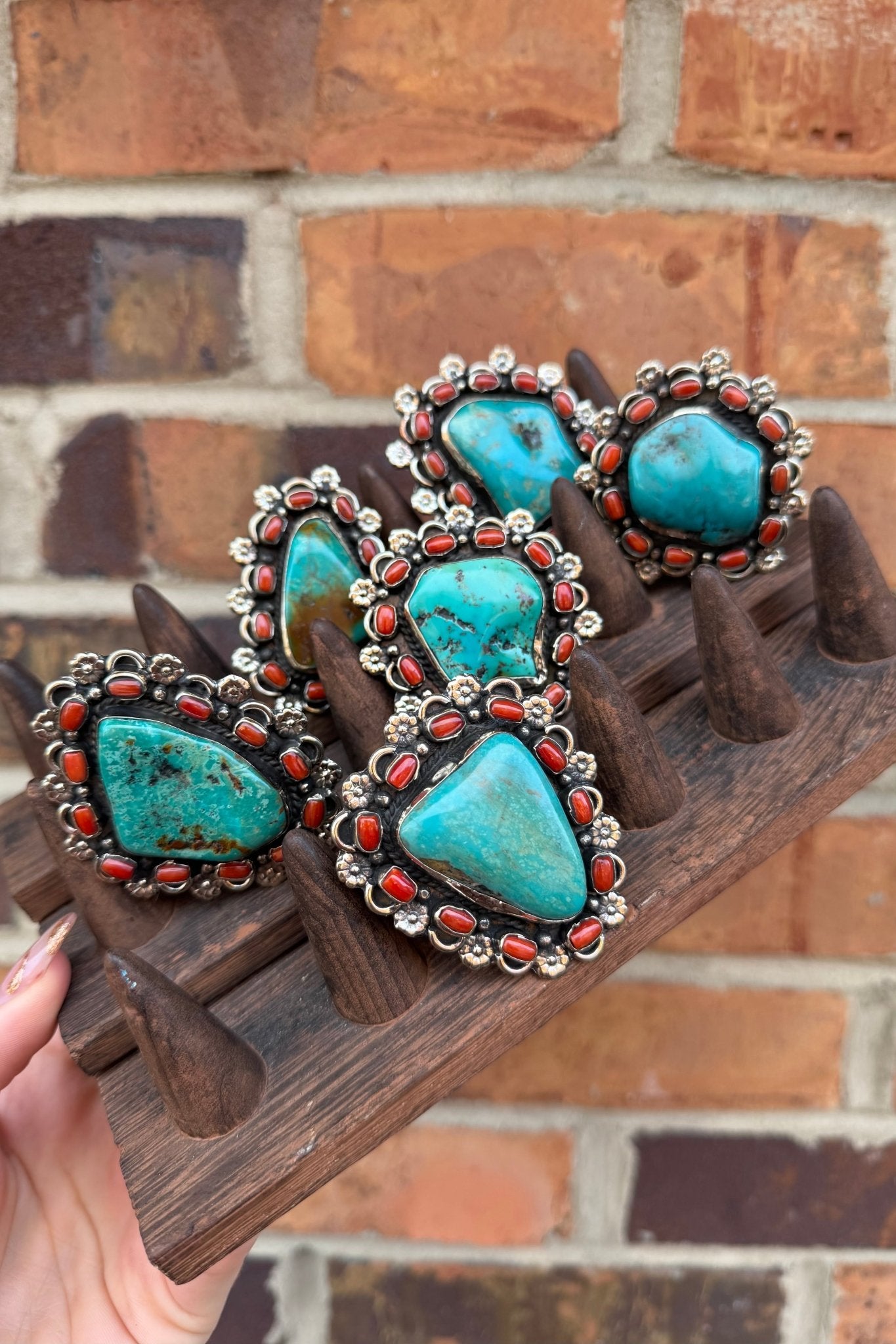 Chunky Turquoise & Carnelian Ring - ivyandlavyboutique ivyandlavyboutique
