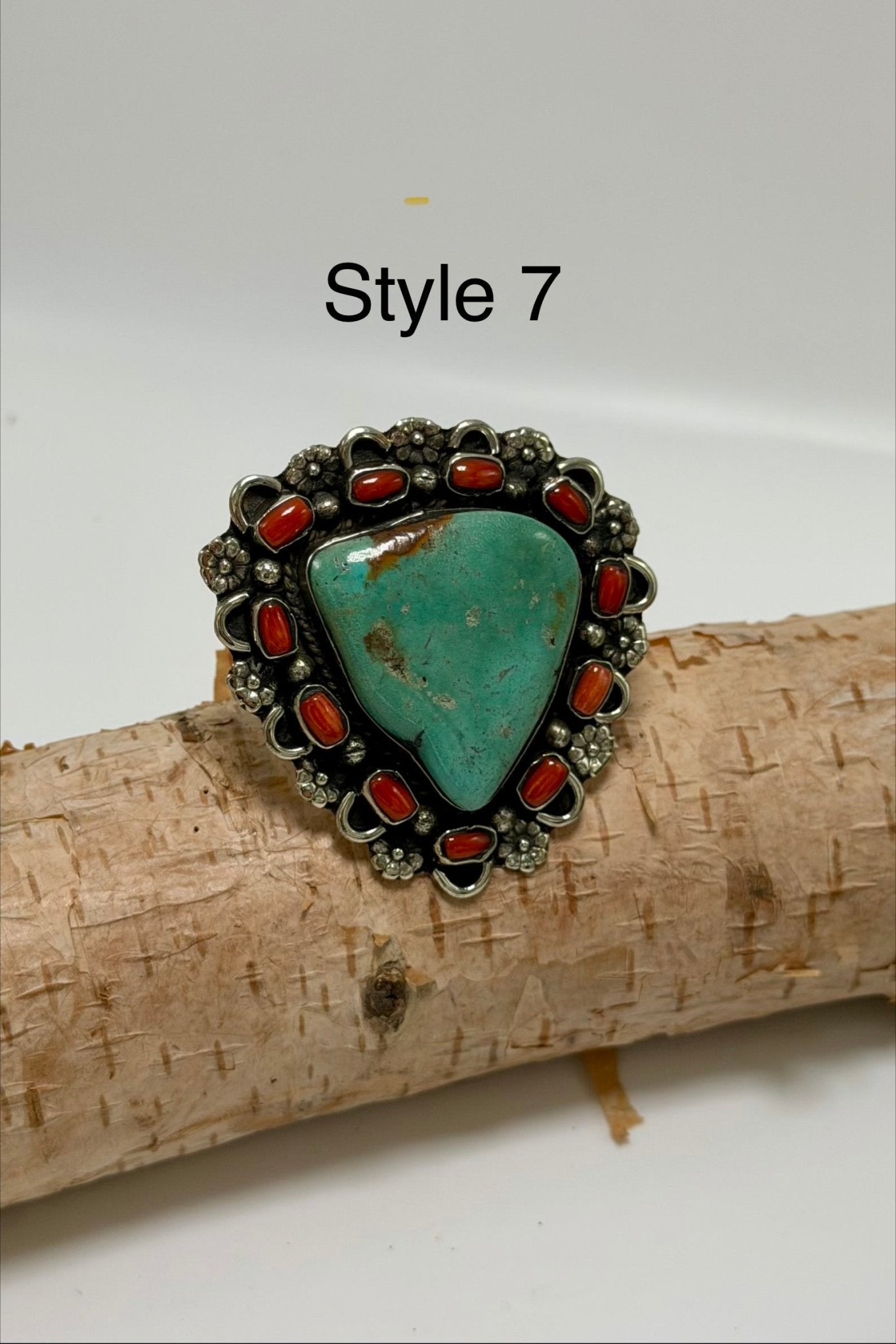 Chunky Turquoise & Carnelian Ring - ivyandlavyboutique ivyandlavyboutique