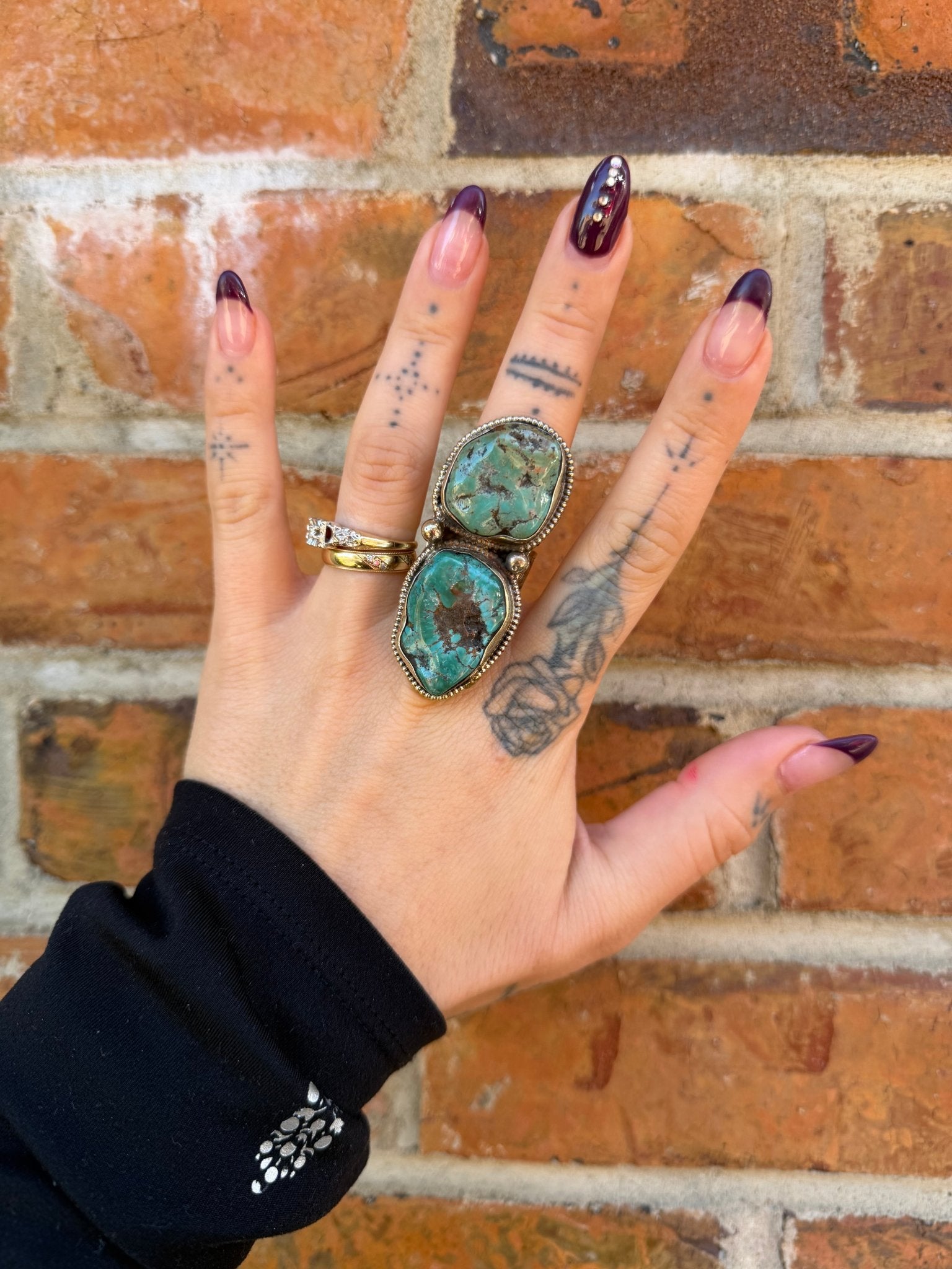 Chunky Turquoise Nugget Ring - 7 - ivyandlavyboutique ivyandlavyboutique