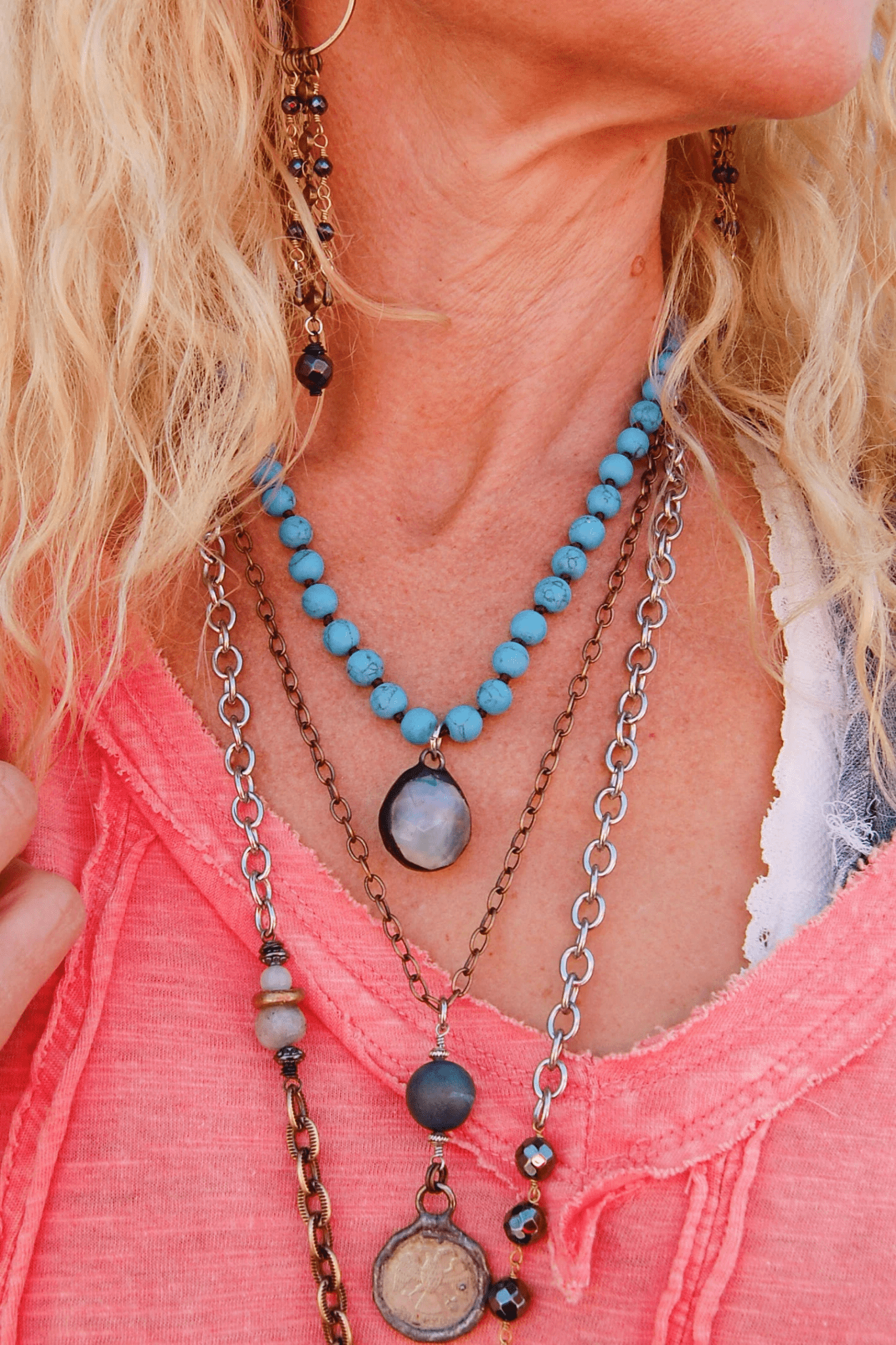 Chunky Turquoise Statement Necklace - ivyandlavyboutique Spirit Lala