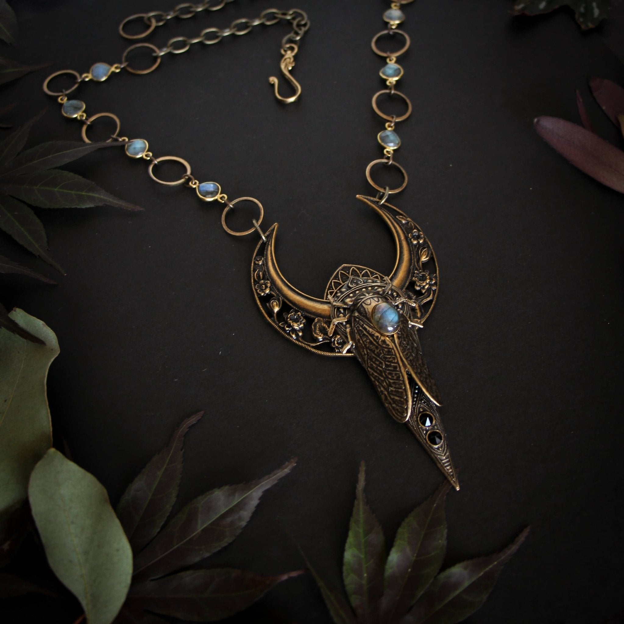 Cicada Luna Necklace by Trollbinde - ivyandlavyboutique Trollbinde