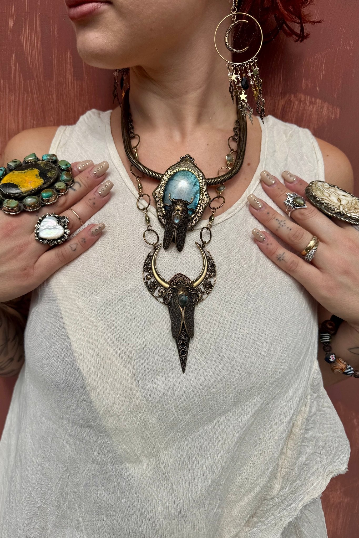 Cicada Luna Necklace by Trollbinde - ivyandlavyboutique Trollbinde