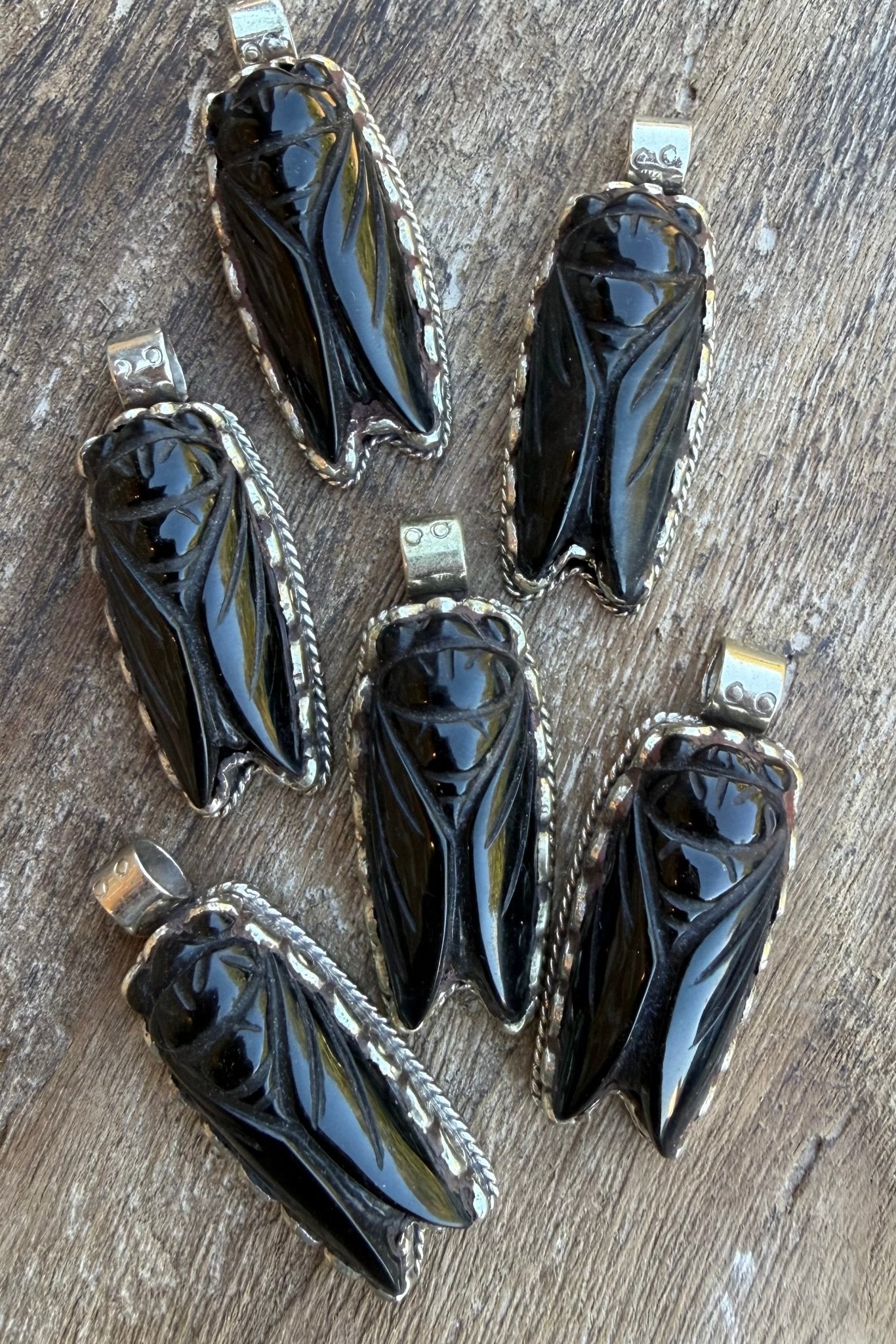 Cicadas Carved Onyx Pemdant - ivyandlavyboutique ivyandlavyboutique