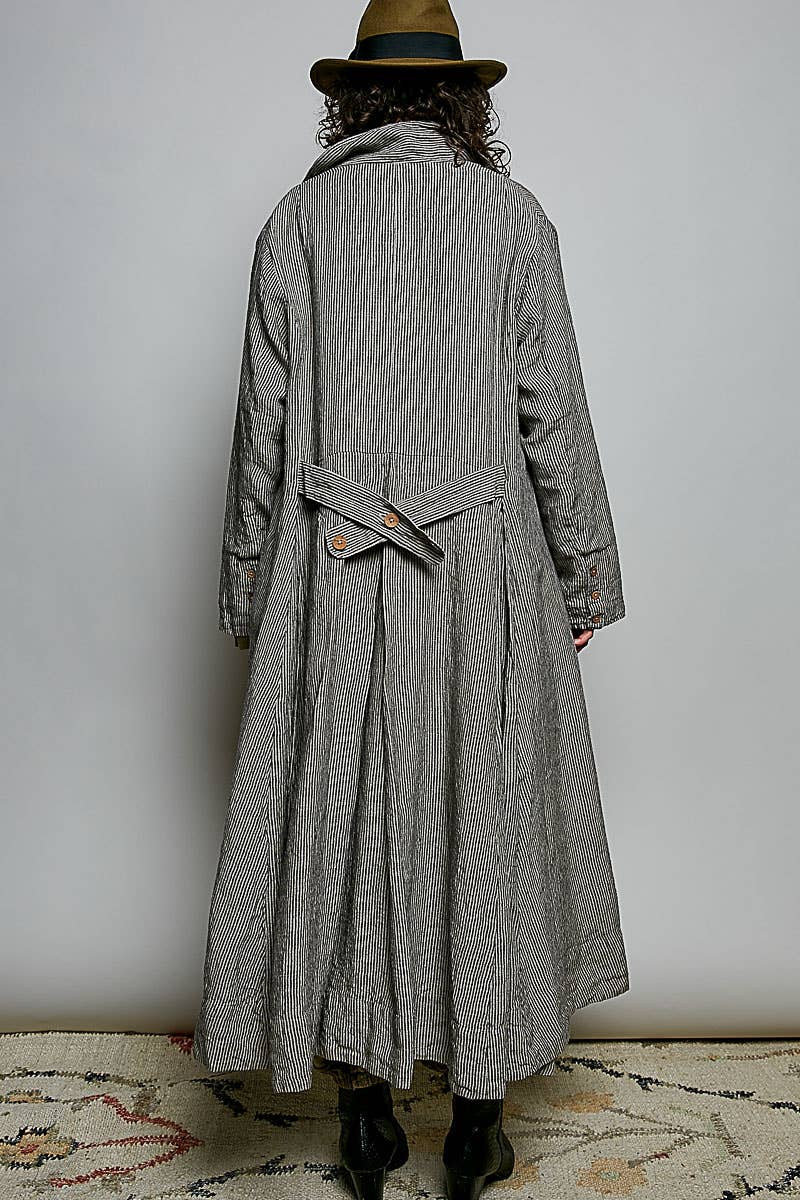 City Girl Soft Notched Collared Woven Maxi-Length Hem Duster Coat - ivyandlavyboutique Pol Clothing
