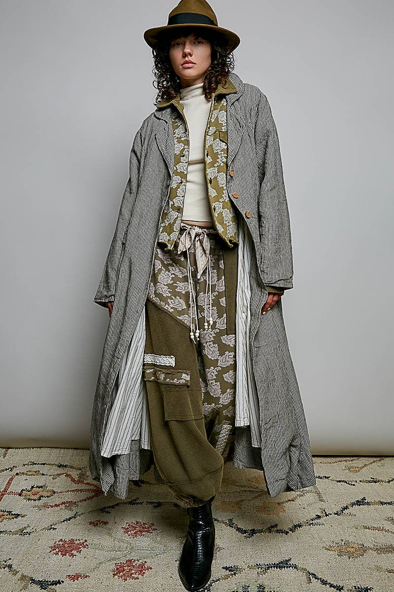 City Girl Soft Notched Collared Woven Maxi-Length Hem Duster Coat - ivyandlavyboutique Pol Clothing