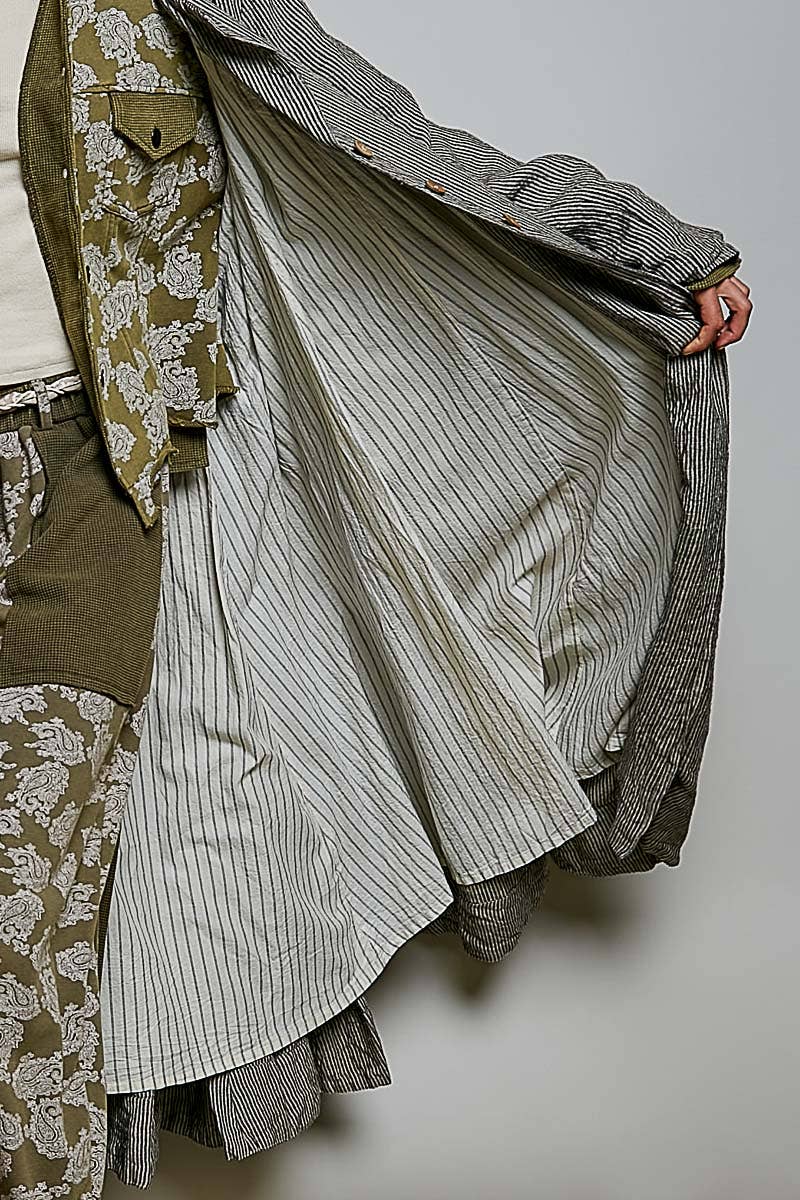 City Girl Soft Notched Collared Woven Maxi-Length Hem Duster Coat - ivyandlavyboutique Pol Clothing