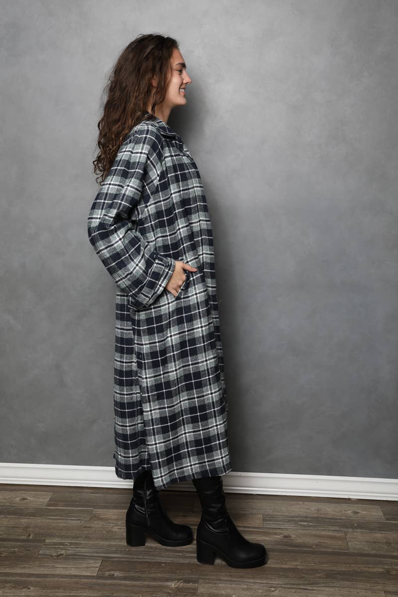 City Stroll Plaid Trench Jacket - ivyandlavyboutique ANGIE