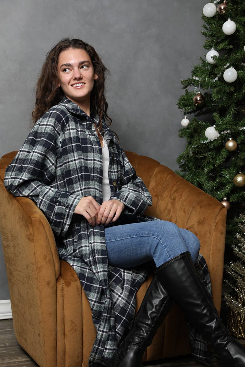 City Stroll Plaid Trench Jacket - ivyandlavyboutique ANGIE