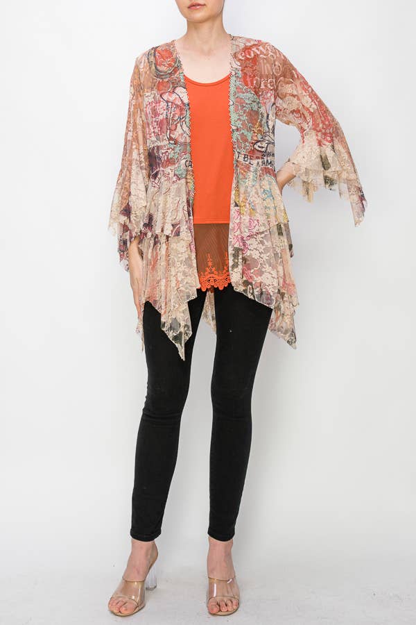 Classic All Lace Cardigan with Tiered Layers - ivyandlavyboutique Origami Apparel ~ Lace and Crochet inspired