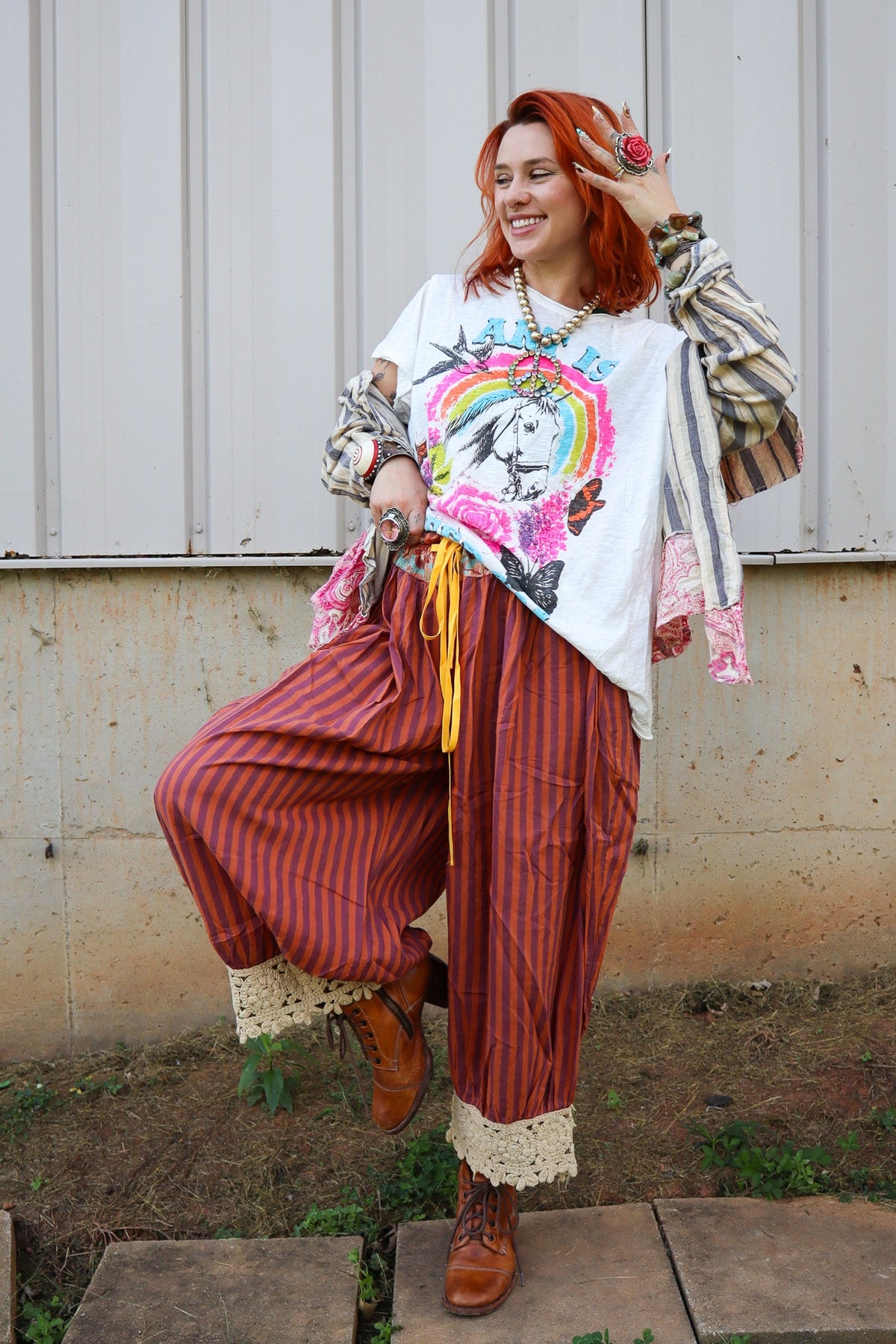 Cloud Path Top in Vintage Stripe - ivyandlavyboutique Jaded Gypsy