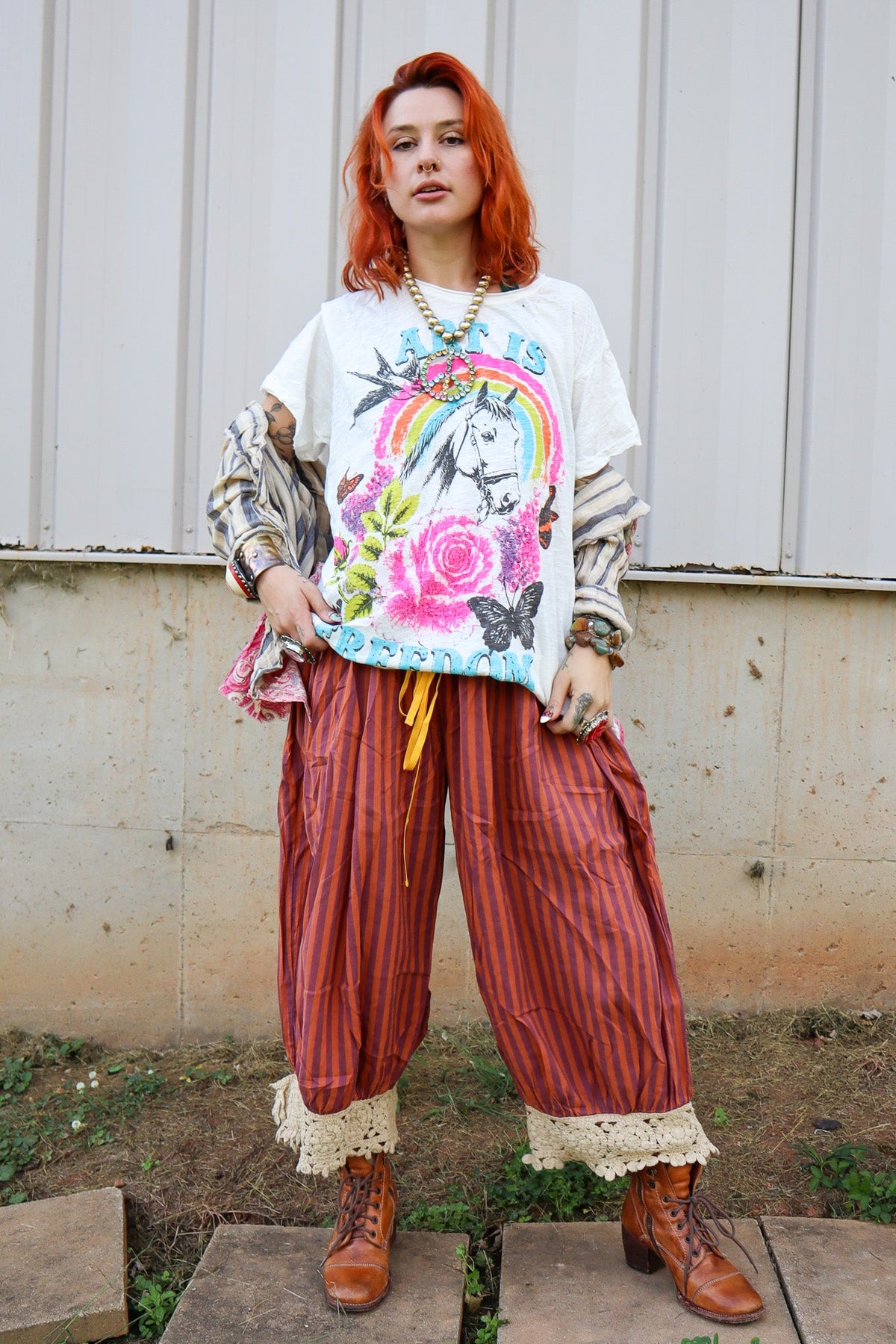 Cloud Path Top in Vintage Stripe - ivyandlavyboutique Jaded Gypsy