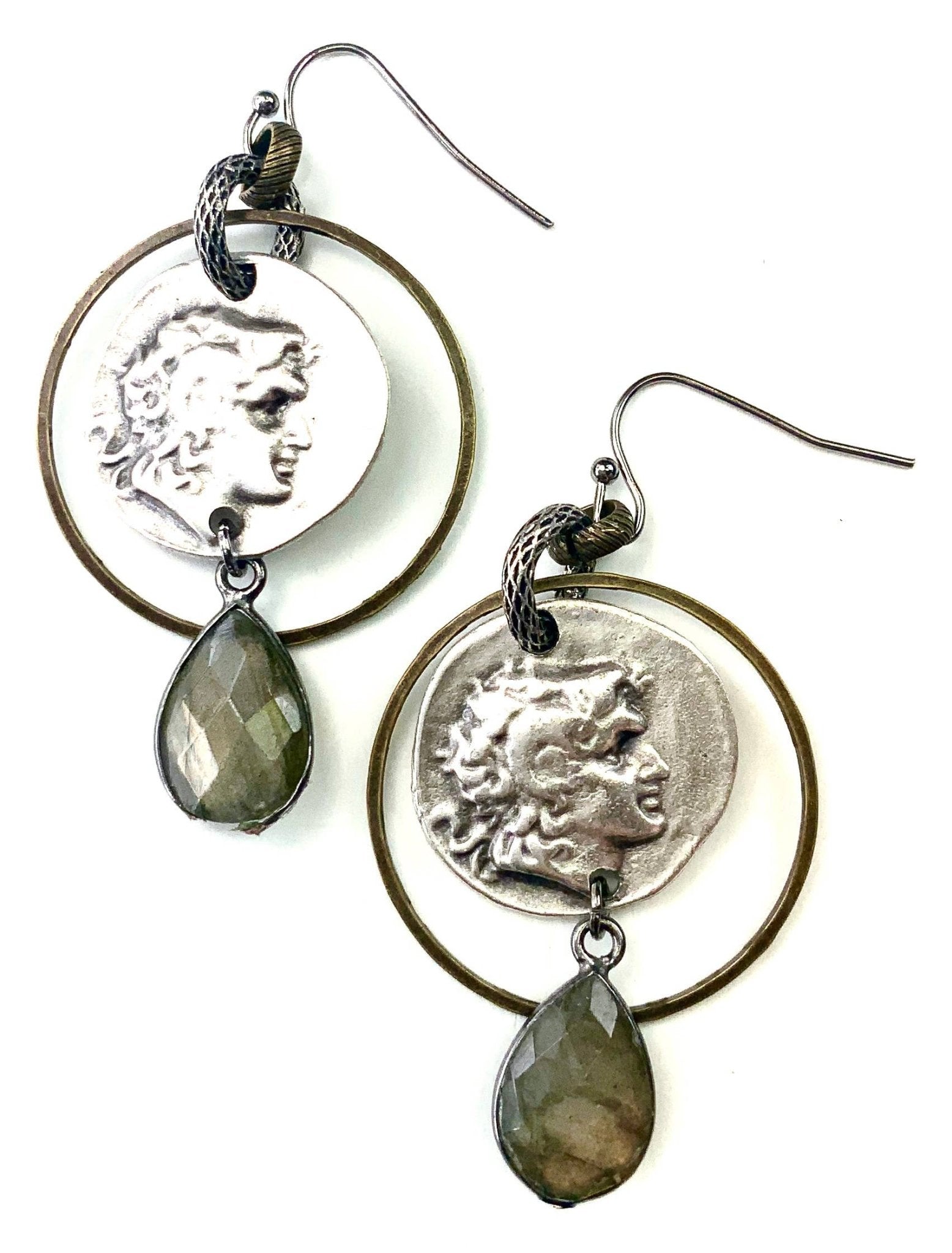 Coin & Dangle on Wire Dangle Earrings - ivyandlavyboutique Lost & Found Trading