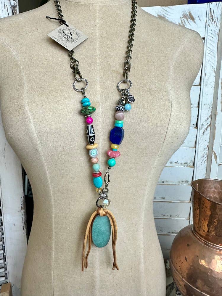 Colorful Boho Leather - Neck: 34" - ivyandlavyboutique Scooples Jewelry