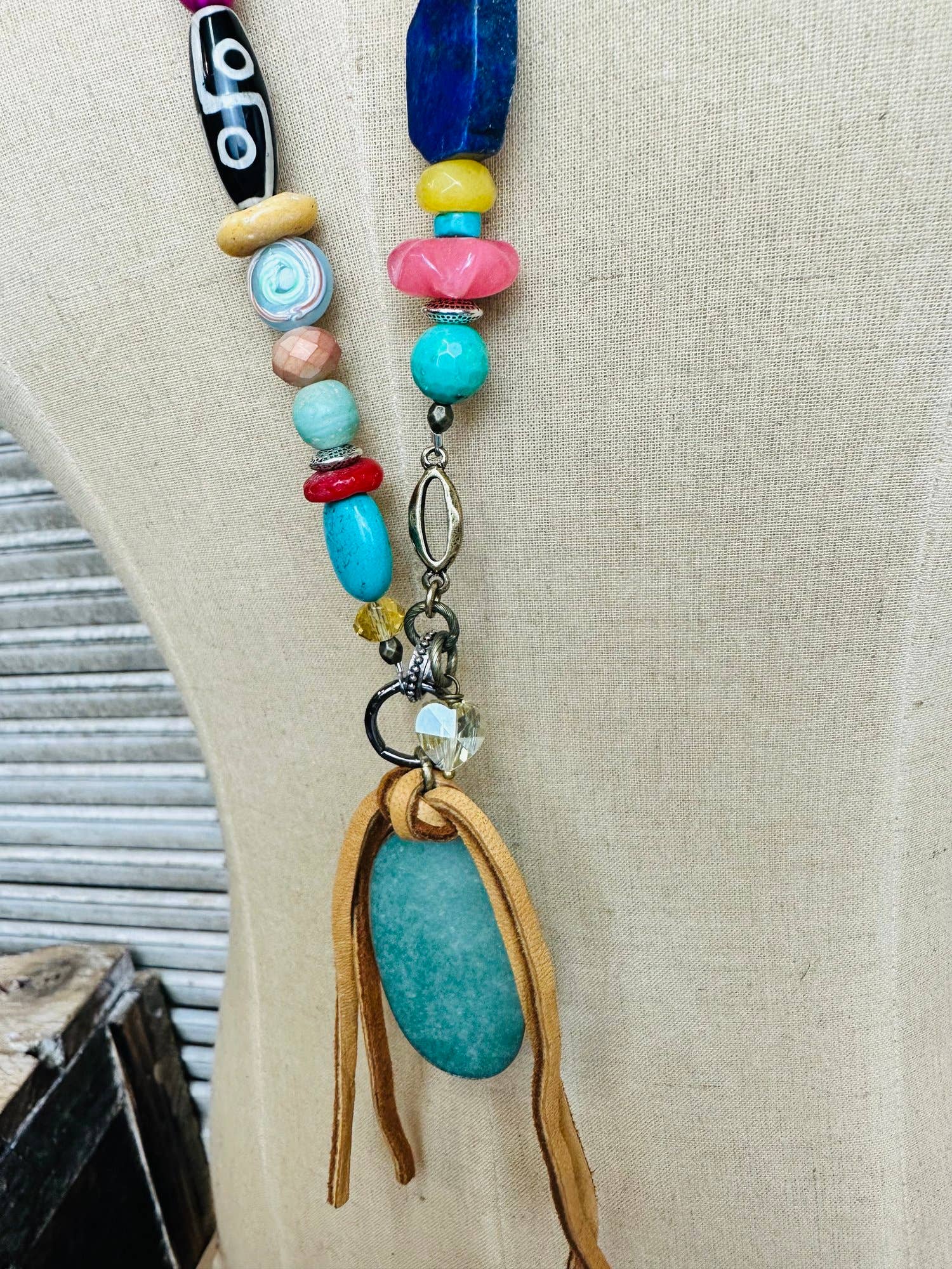 Colorful Boho Leather - Neck: 34" - ivyandlavyboutique Scooples Jewelry