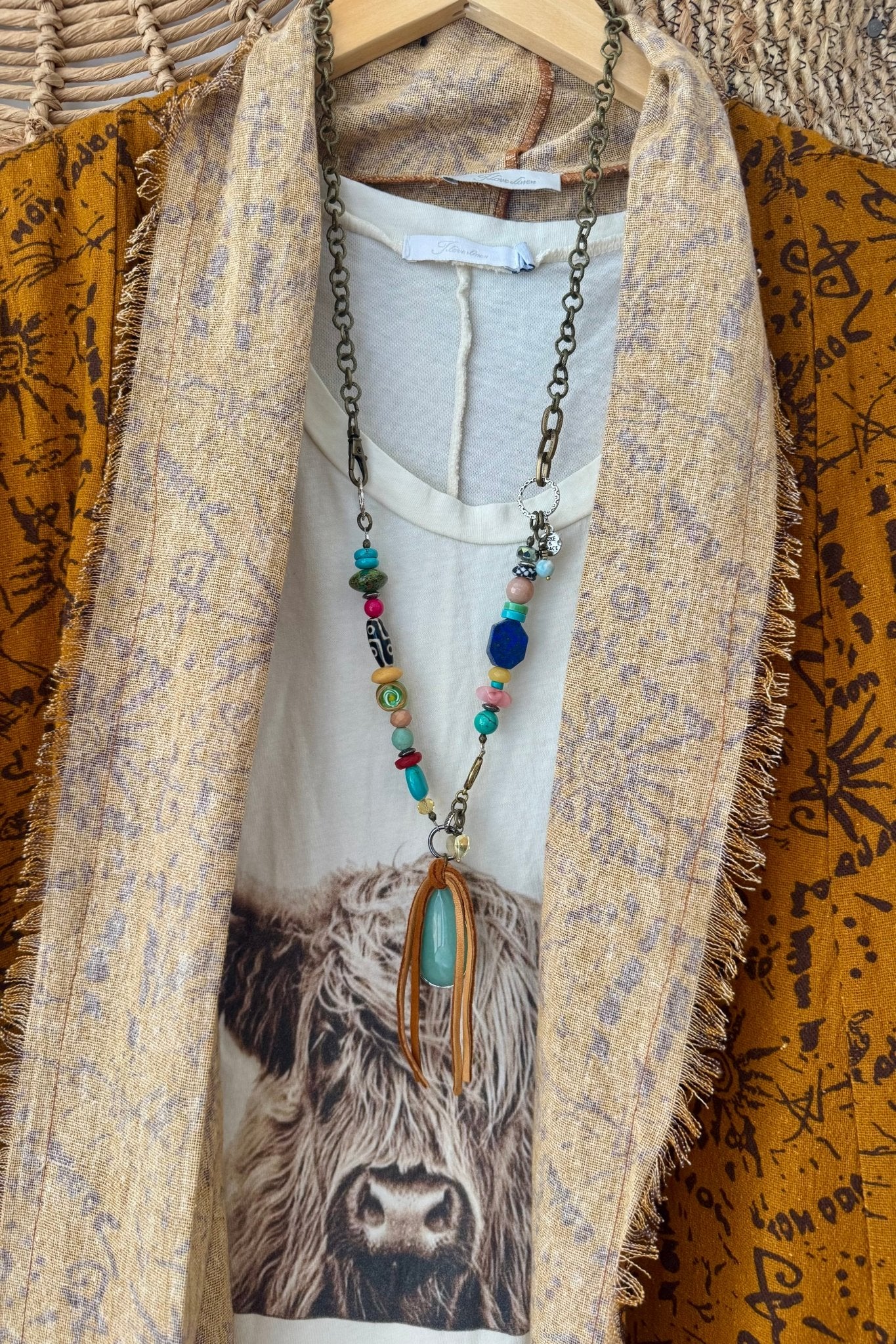 Colorful Boho Leather - Neck: 34" - ivyandlavyboutique Scooples Jewelry