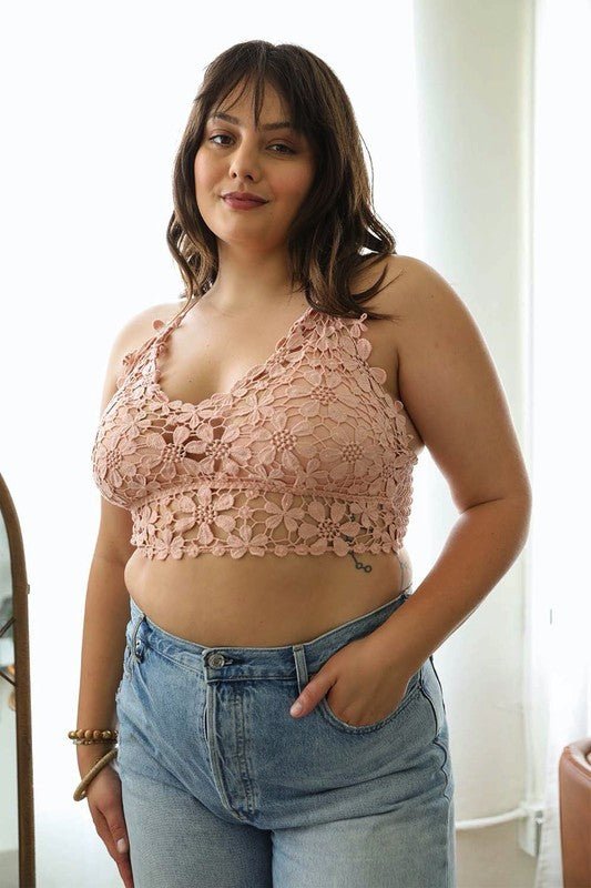 Coming Up Daisys Longline Bralette Plus - ivyandlavyboutique Leto Accessories