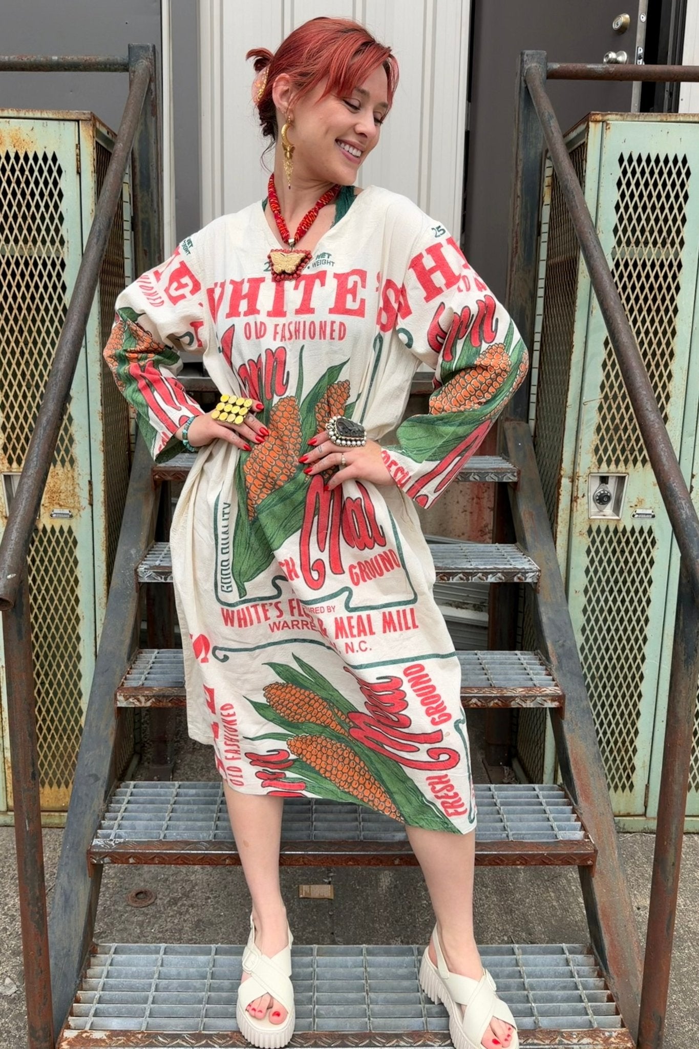 Corn Long Sleeve Dress - ivyandlavyboutique Kathmandu Imports