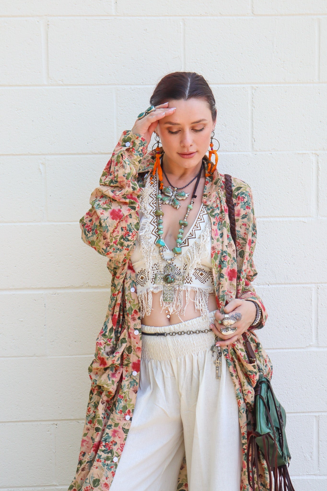 Cottage Meadows Duster Jacket in Pink Rose Combo - ivyandlavyboutique Jaded Gypsy