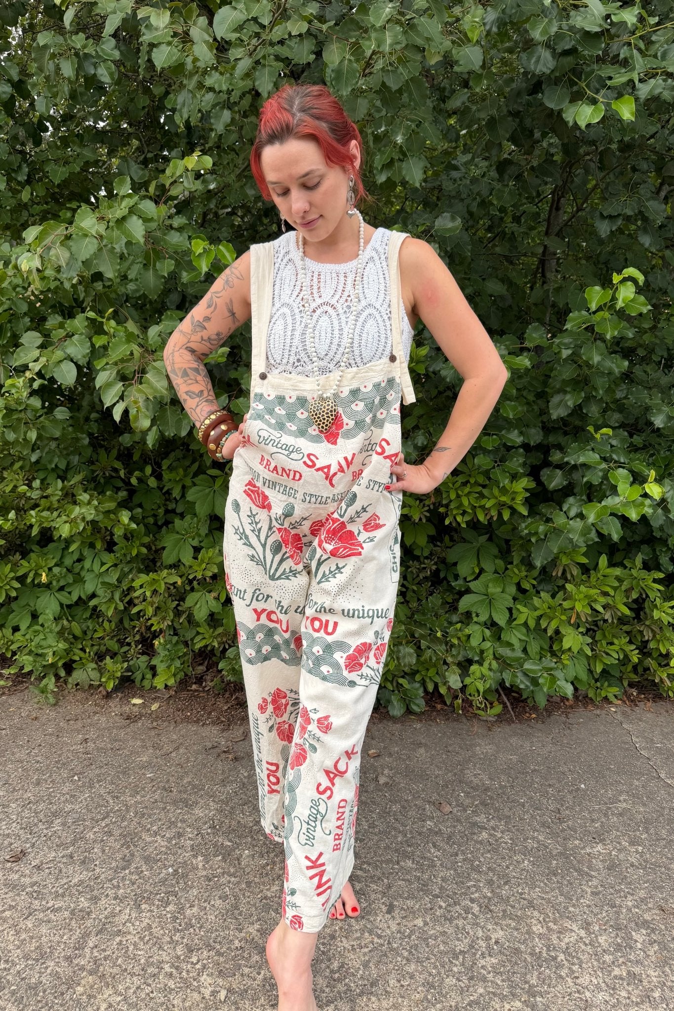 Cotton Jumpsuit in Roses - ivyandlavyboutique Kathmandu Imports