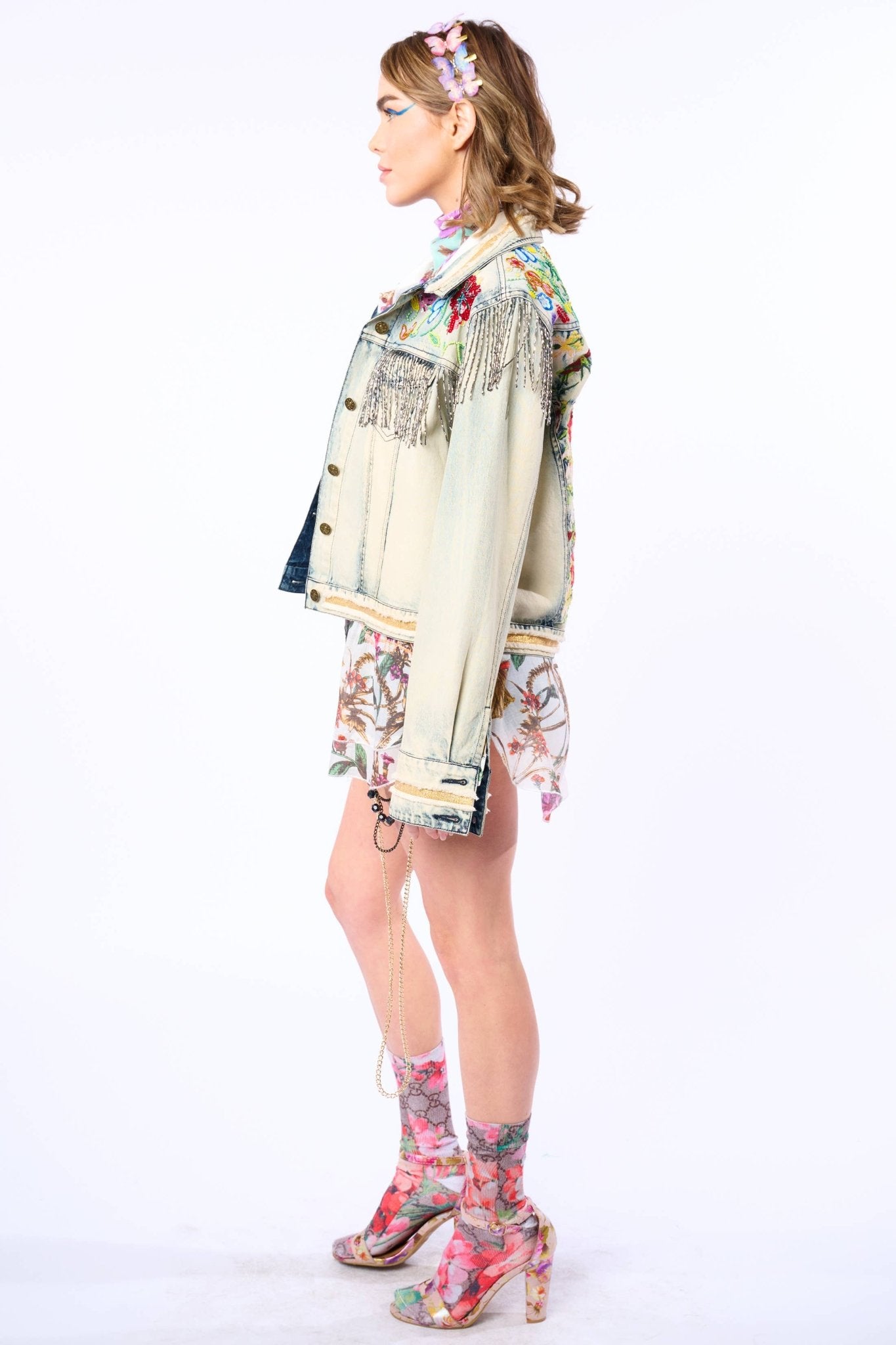 Country Queen Embellished Denim Jacket - ivyandlavyboutique Aratta