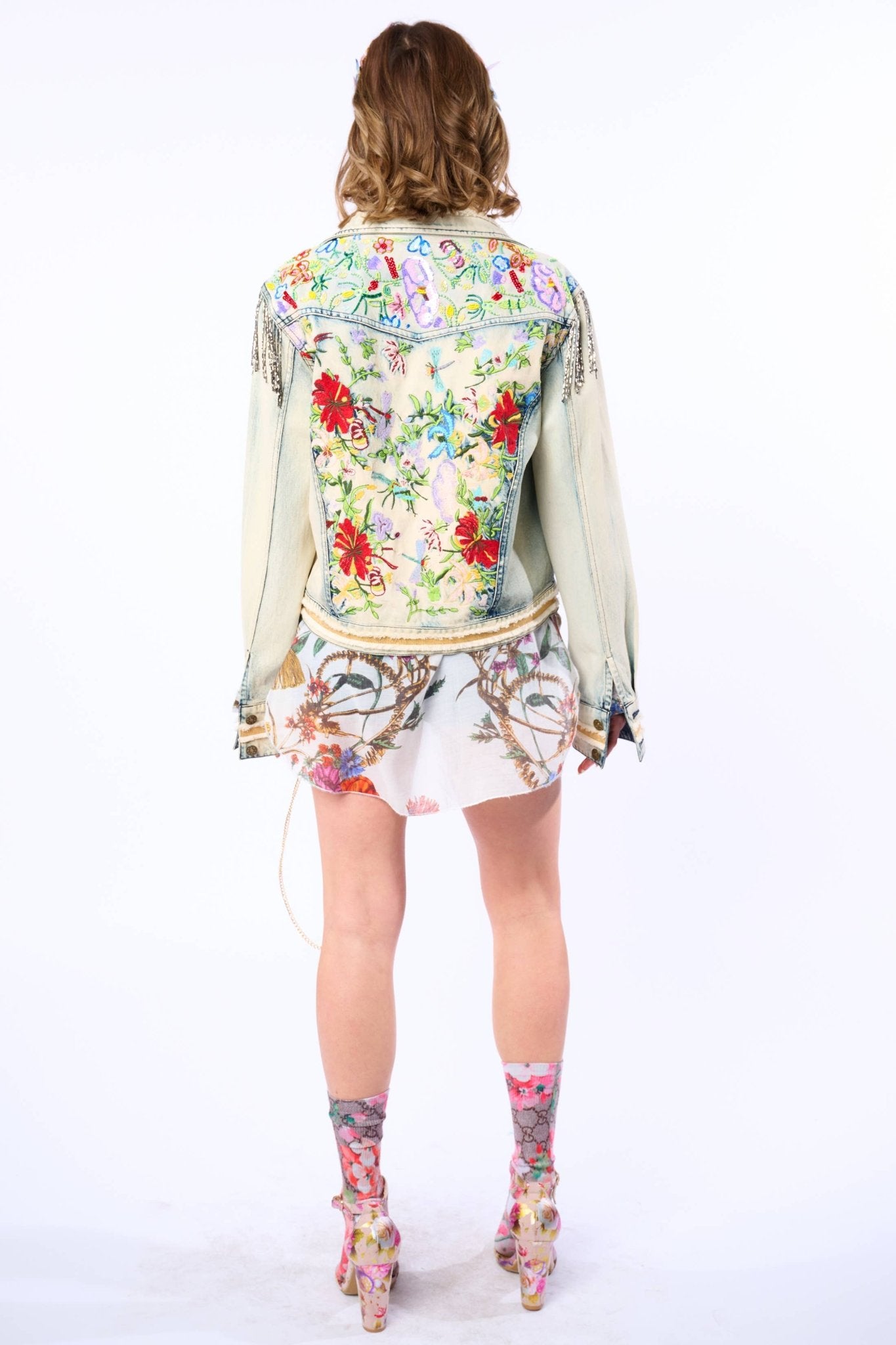 Country Queen Embellished Denim Jacket - ivyandlavyboutique Aratta