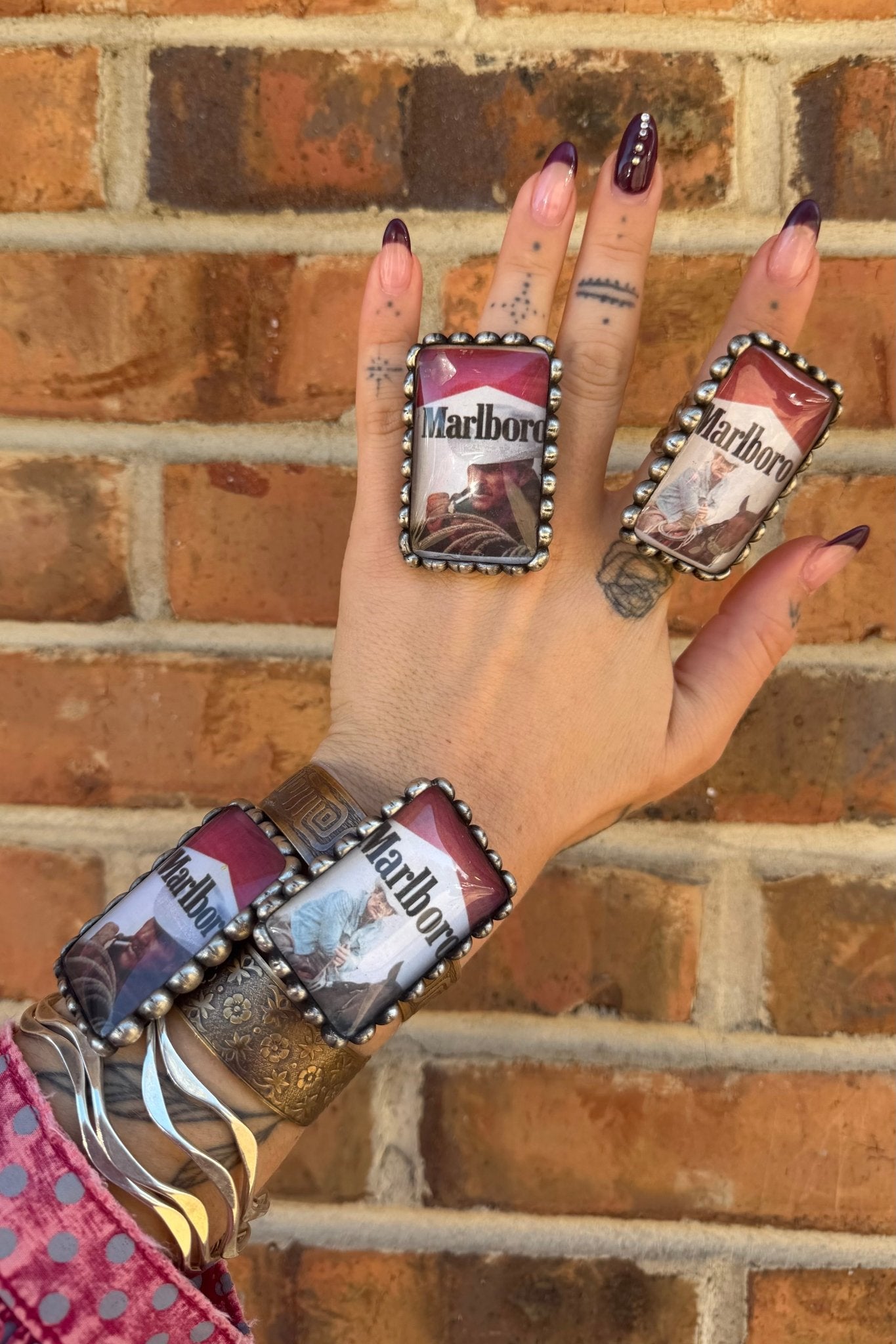 Cowboy Marlboro Cuff or Ring - ivyandlavyboutique Art by Amy