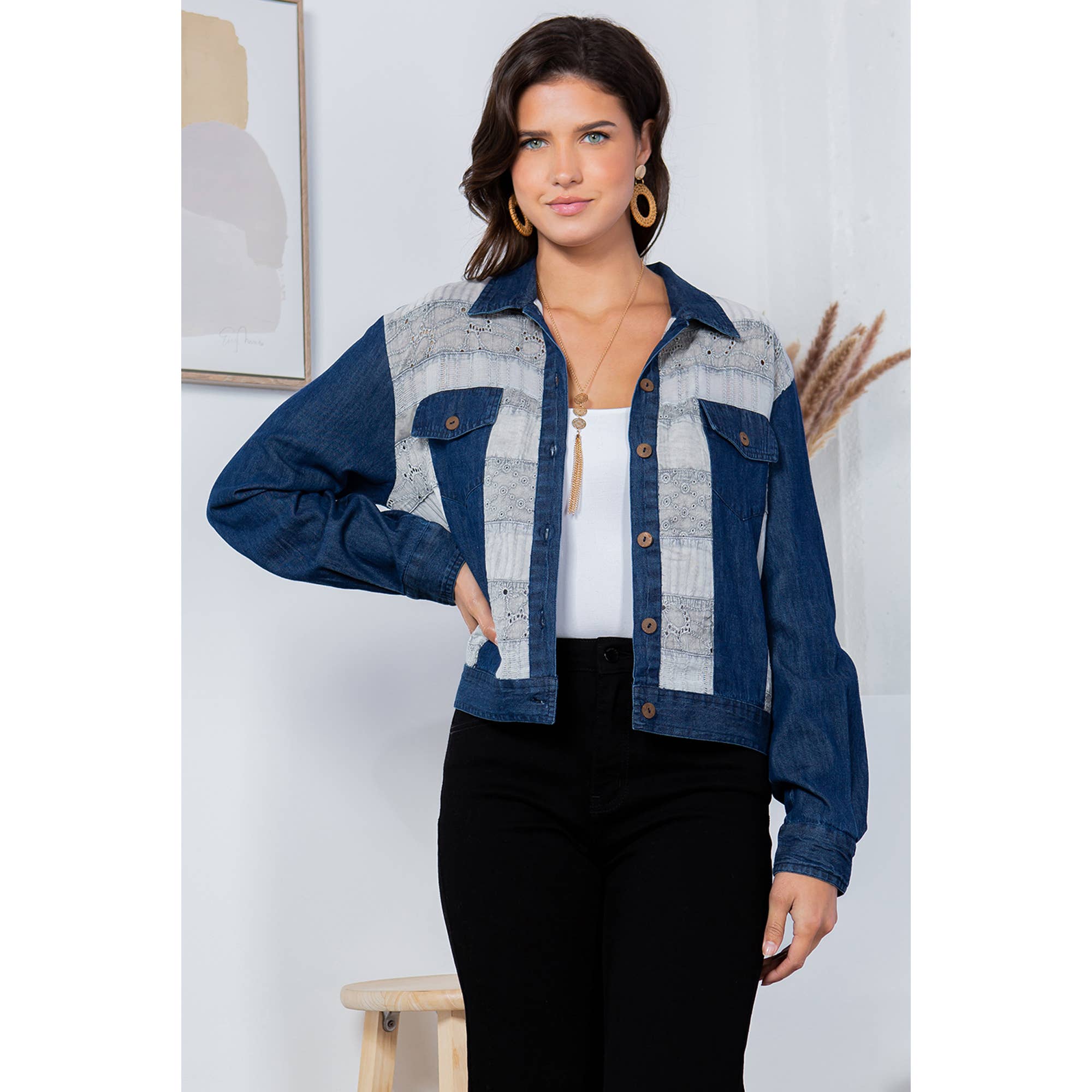 Cowgirl Chic Button Down Jacket Top - ivyandlavyboutique Young Threads