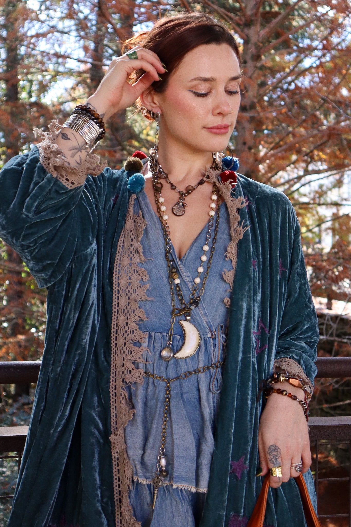 Crescent Moon ~ Handmade Statement Necklace - ivyandlavyboutique Spirit Lala