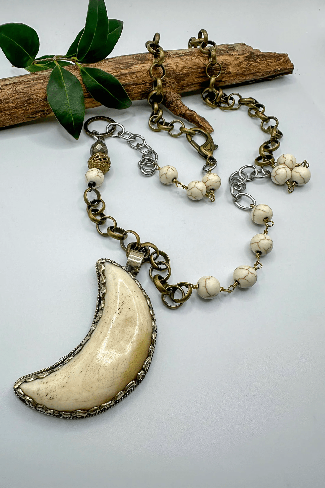 Crescent Moon ~ Handmade Statement Necklace - ivyandlavyboutique Spirit Lala