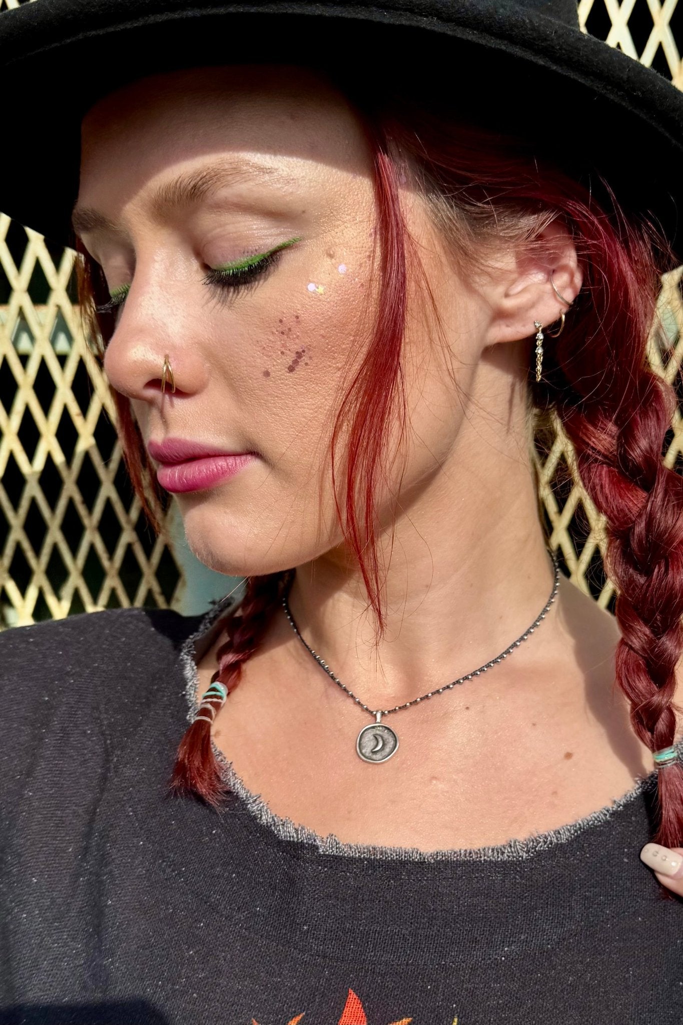 Crochet Moon Charm Necklace - ivyandlavyboutique Spirit Lala