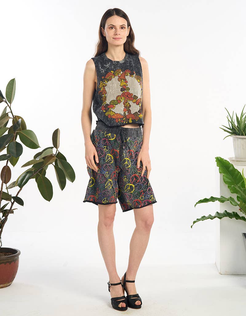 Cropped Peace & Mushroom - ivyandlavyboutique Kathmandu Imports