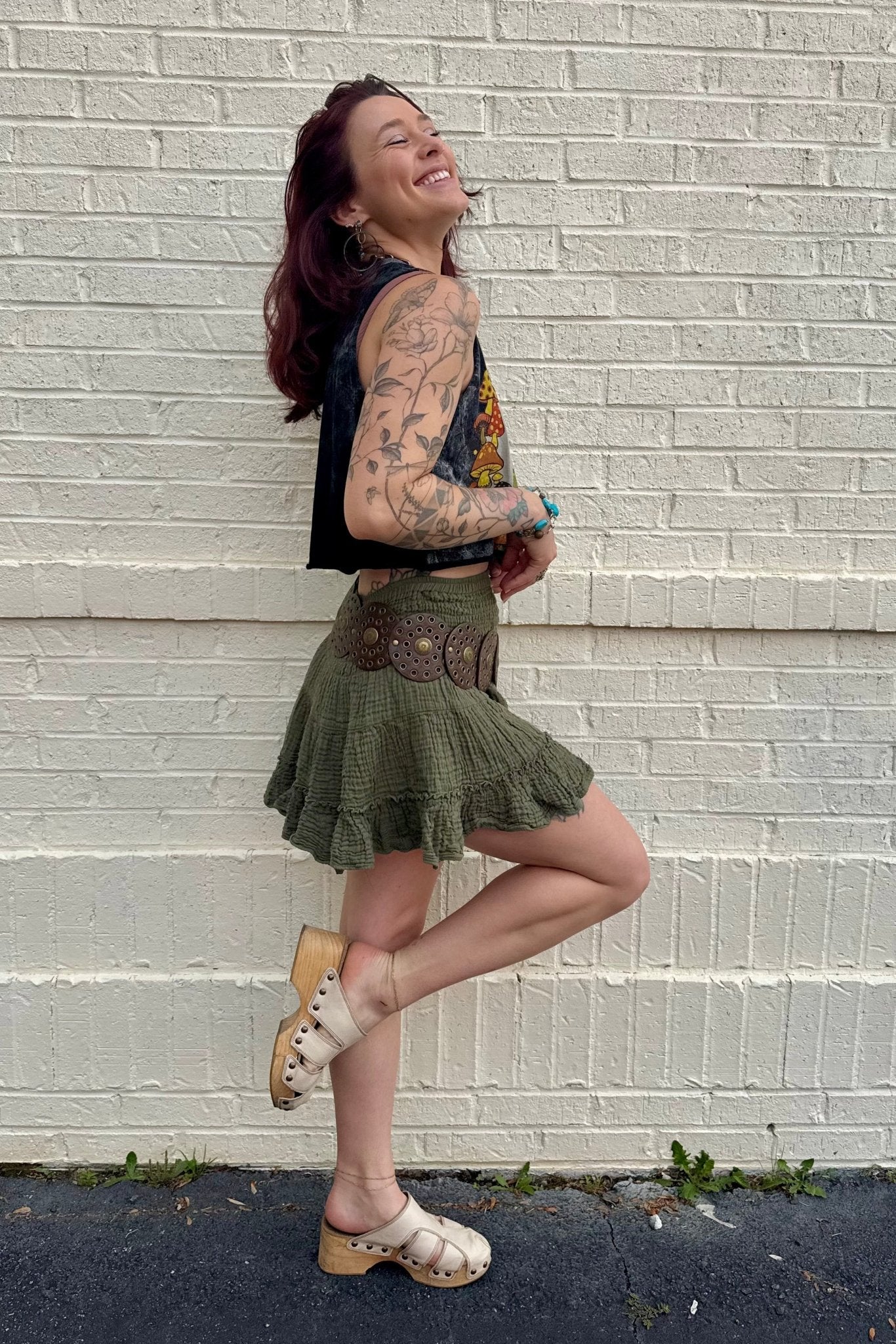 Cropped Peace & Mushroom - ivyandlavyboutique Kathmandu Imports