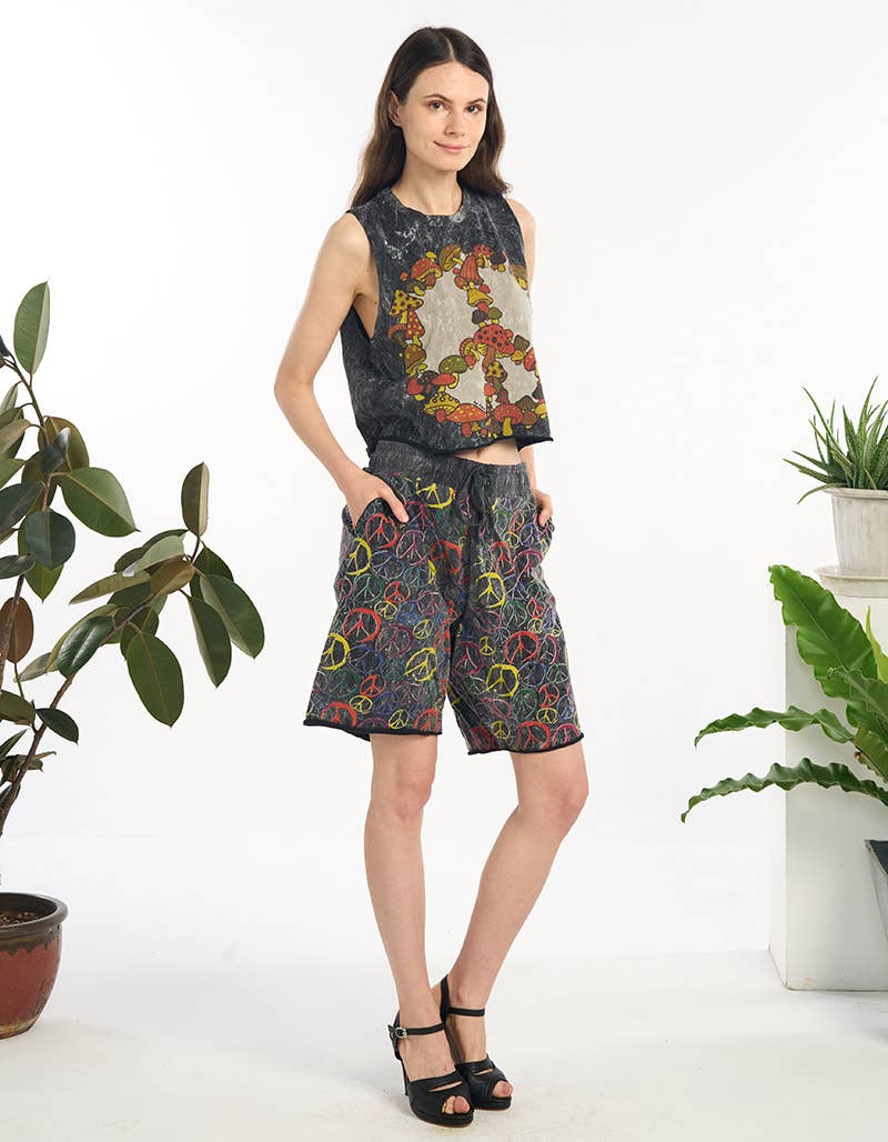 Cropped Peace & Mushroom - ivyandlavyboutique Kathmandu Imports