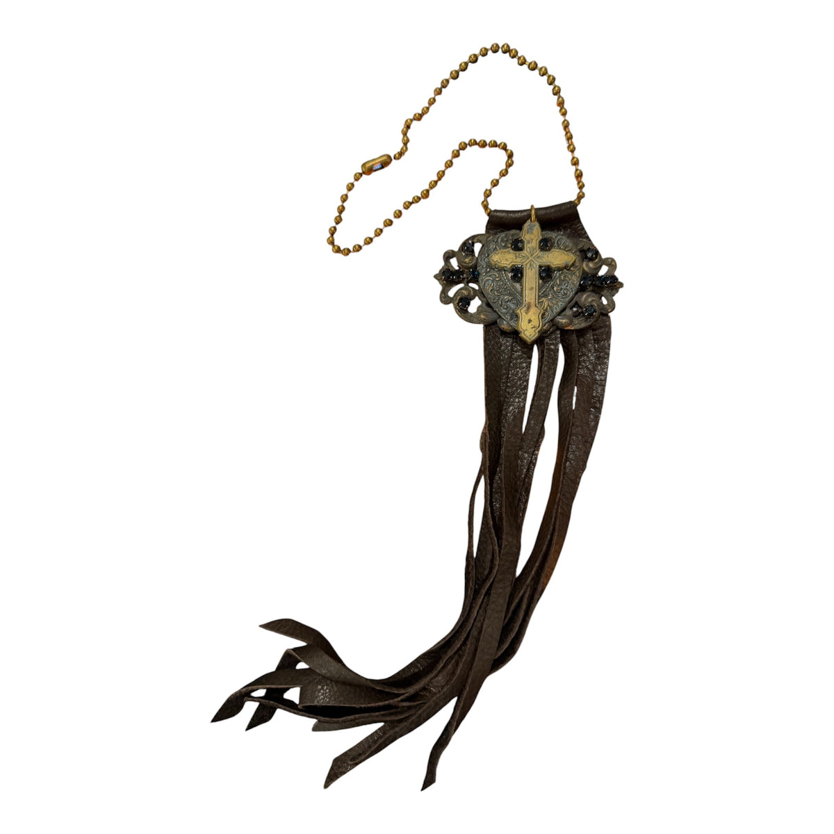 Cross and Leather Necklace - Boho Wanderlust Boutique Jaded Gypsy