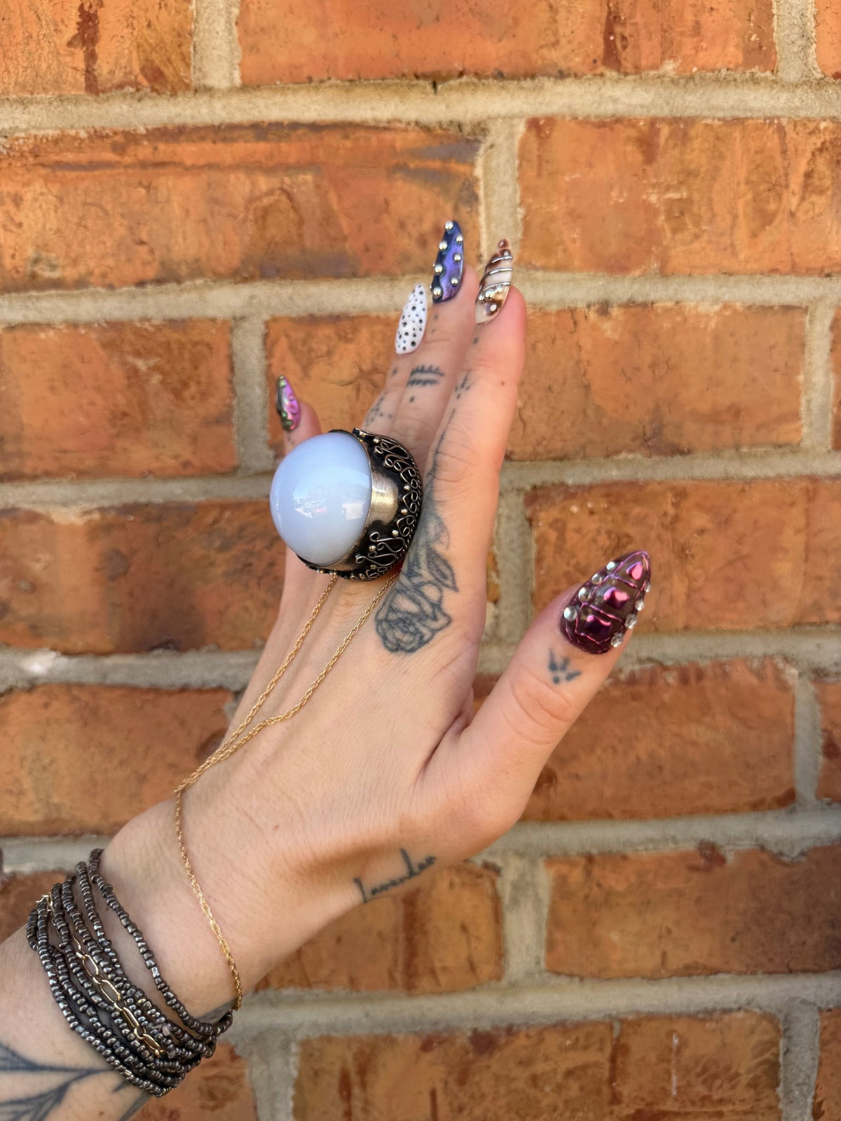 Crystal Ball Ring - Size 9.5 - Boho Wanderlust Boutique ivyandlavyboutique