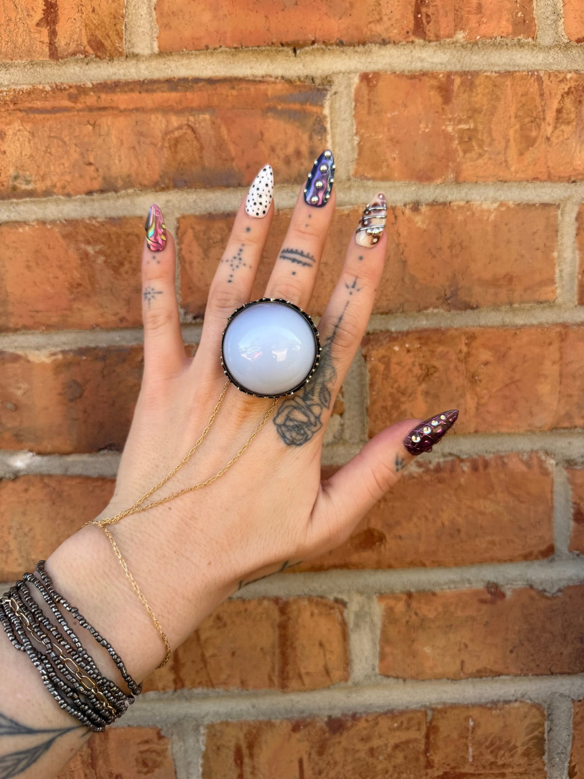 Crystal Ball Ring - Size 9.5 - Boho Wanderlust Boutique ivyandlavyboutique