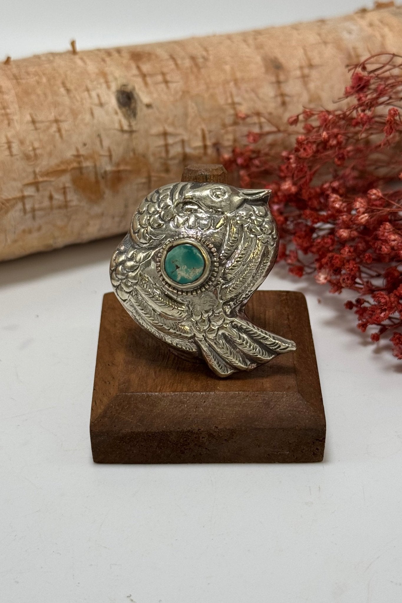Cuddled up dove with turquoise ring - ivyandlavyboutique ivyandlavyboutique