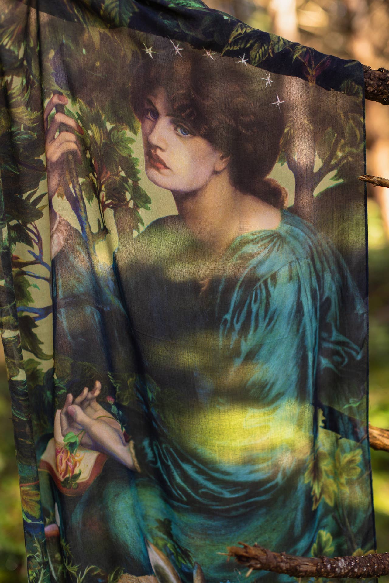 Bella Notte Bohemian Scarf with Rabbit and Moon