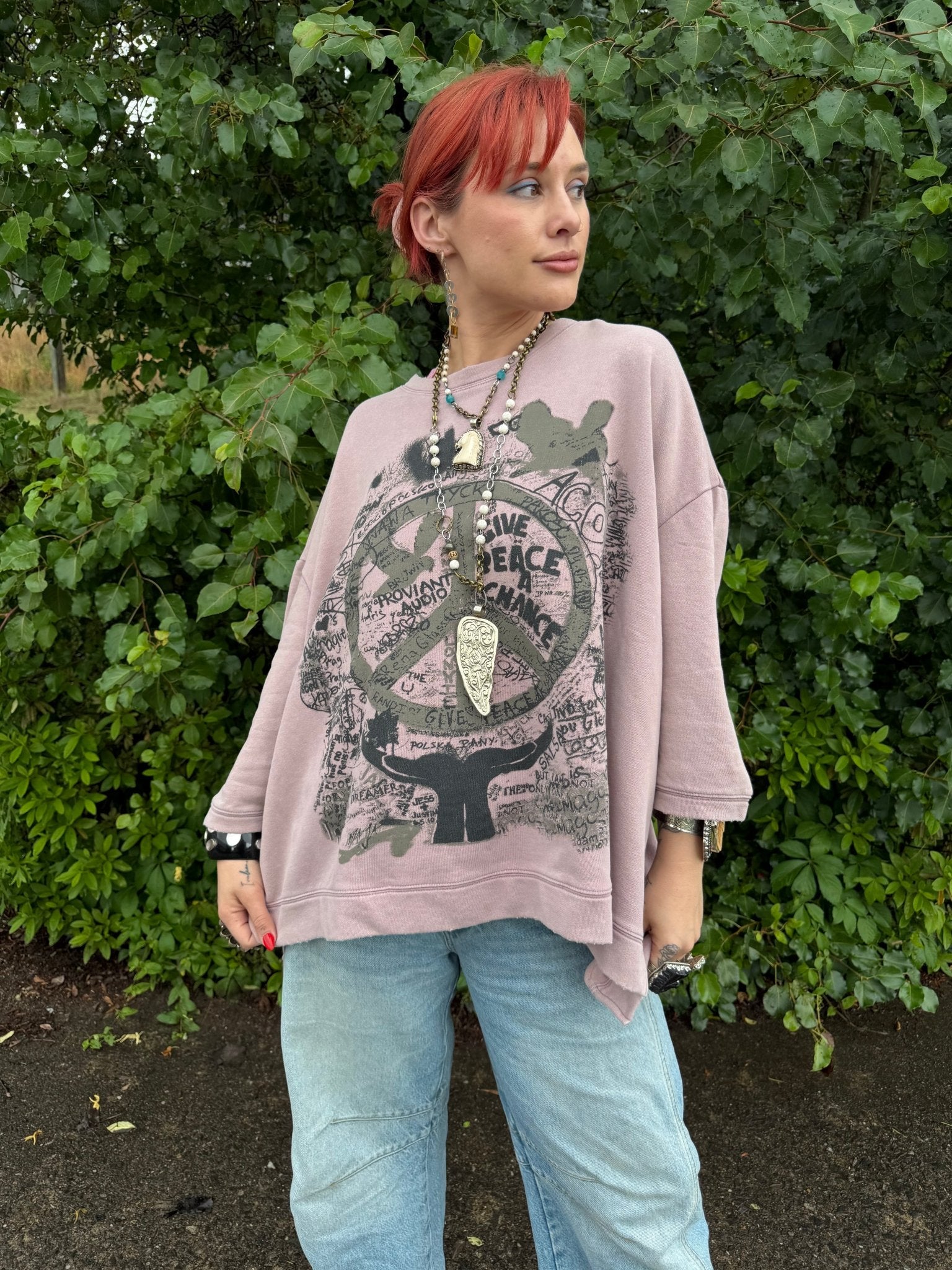 Dance With The Moon Sweatshirt Peace - ivyandlavyboutique Jaded Gypsy