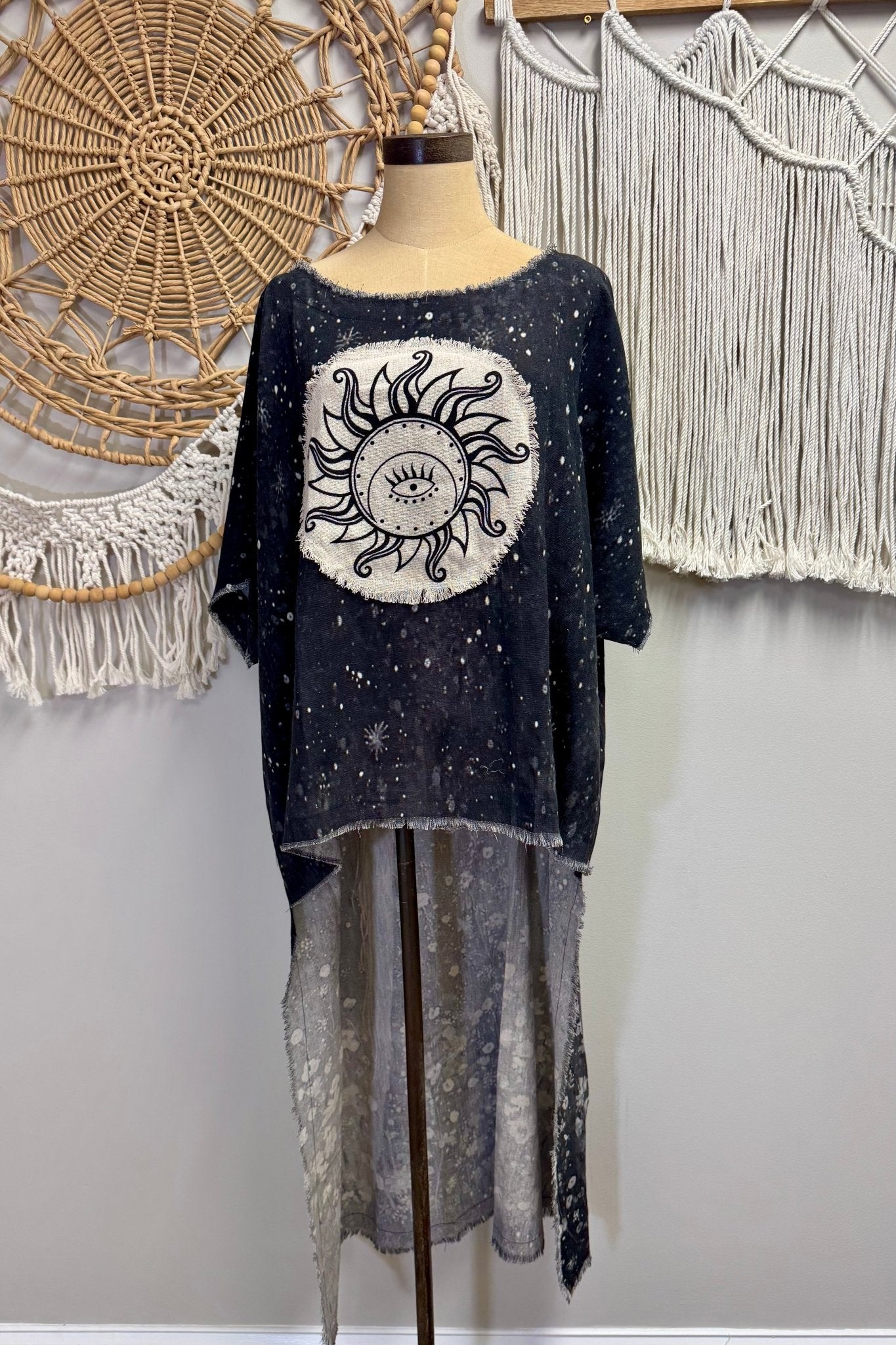 Dark Combo Starry Night Sky Dream Hi Lo Tunic Top - ivyandlavyboutique LeParisPetit by I Love Linen
