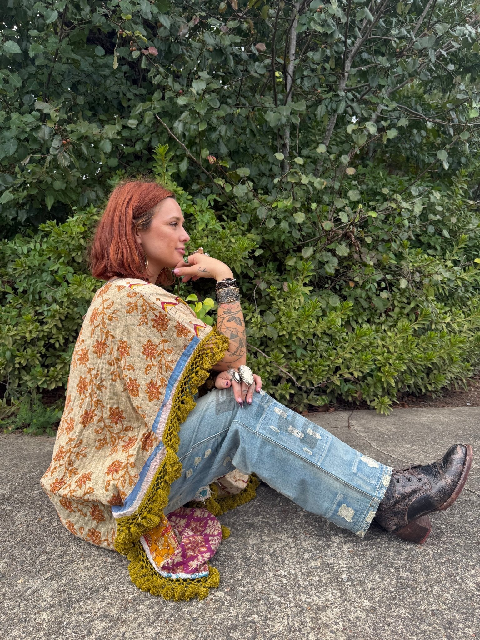 Day Dreamer Kantha Poncho Top - Combo 10 - ivyandlavyboutique Kathmandu Imports