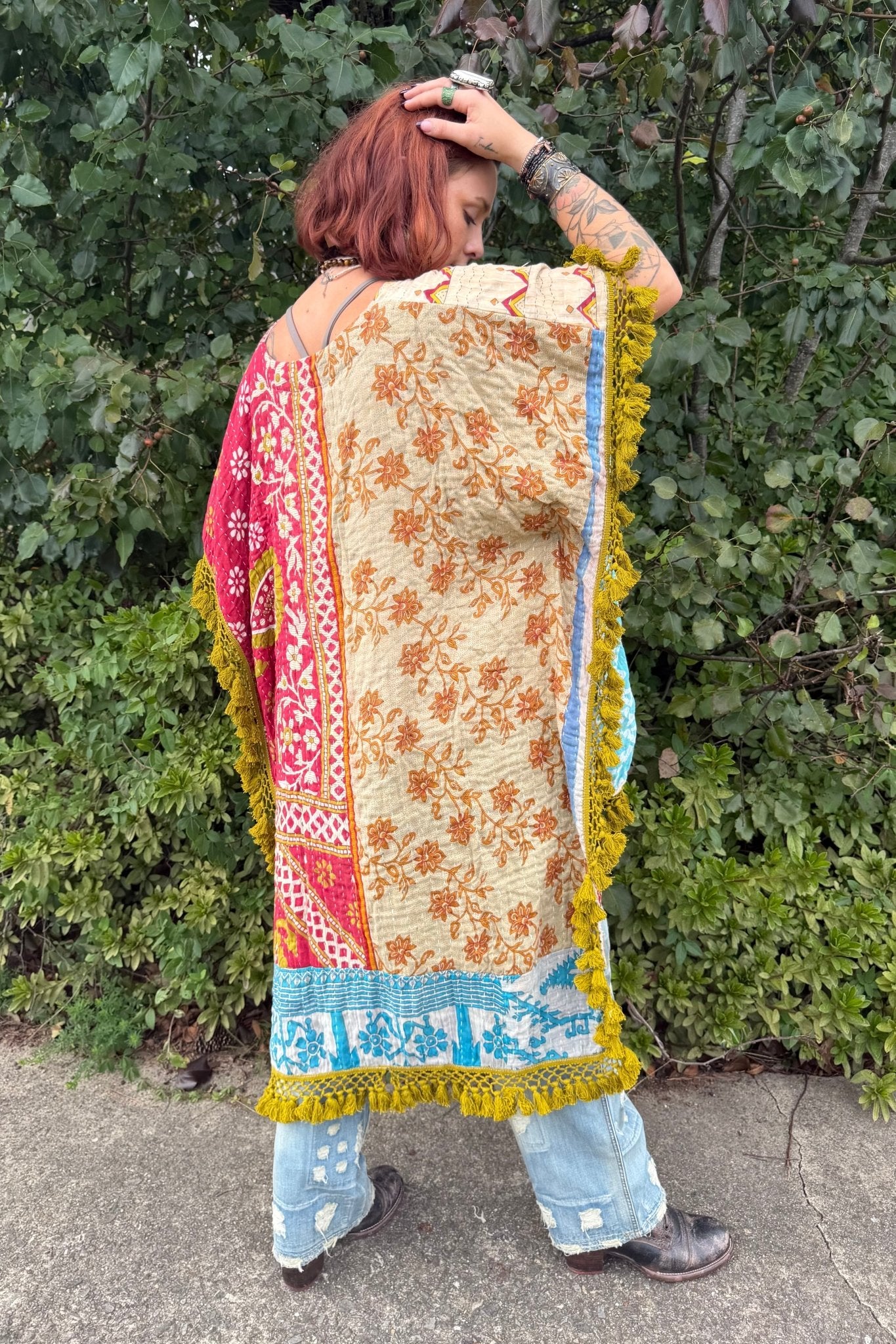Day Dreamer Kantha Poncho Top - Combo 10 - ivyandlavyboutique Kathmandu Imports