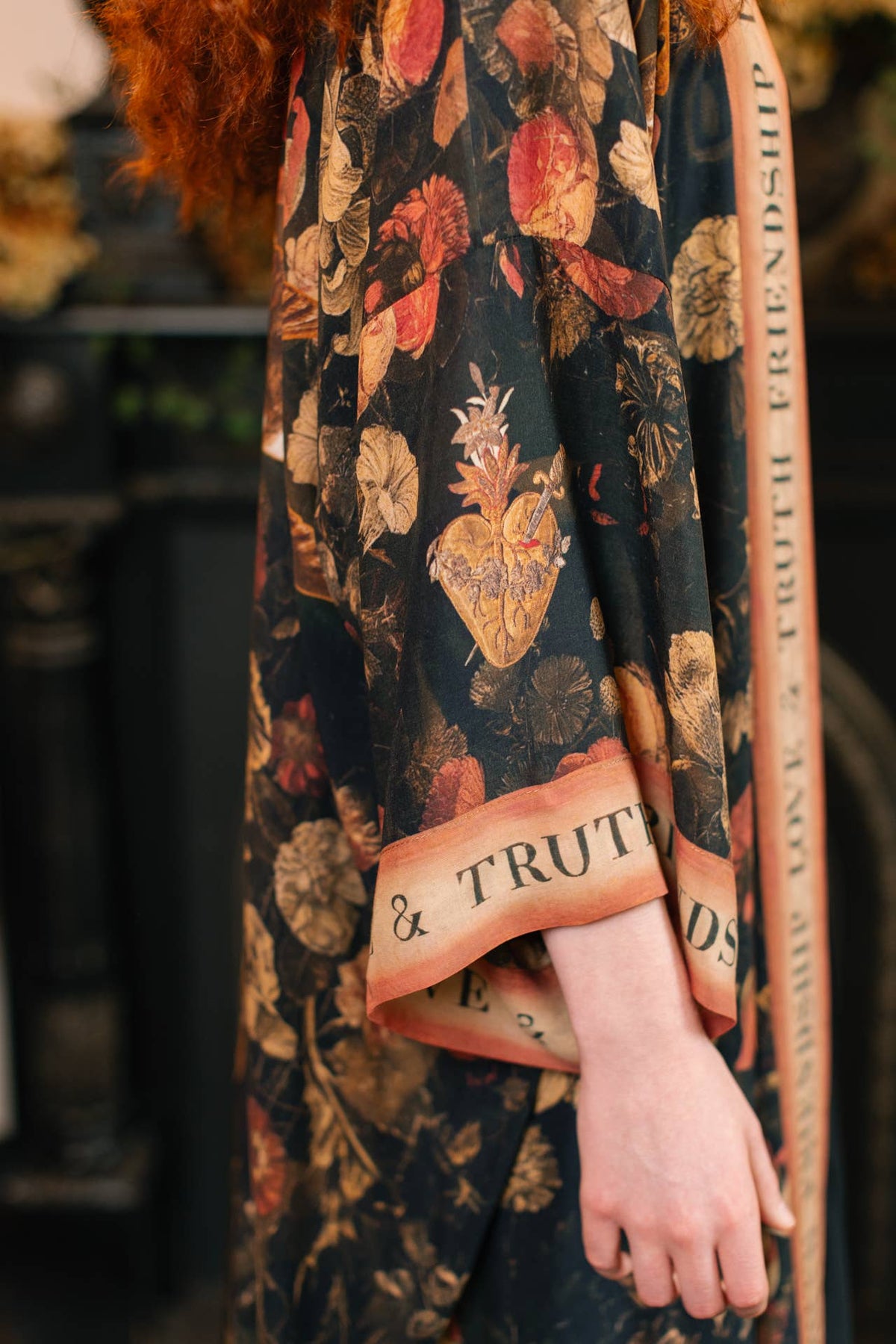 Preorder November - Heart of Gold Opera Duster Kimono Robe w/ Sacred Heart
