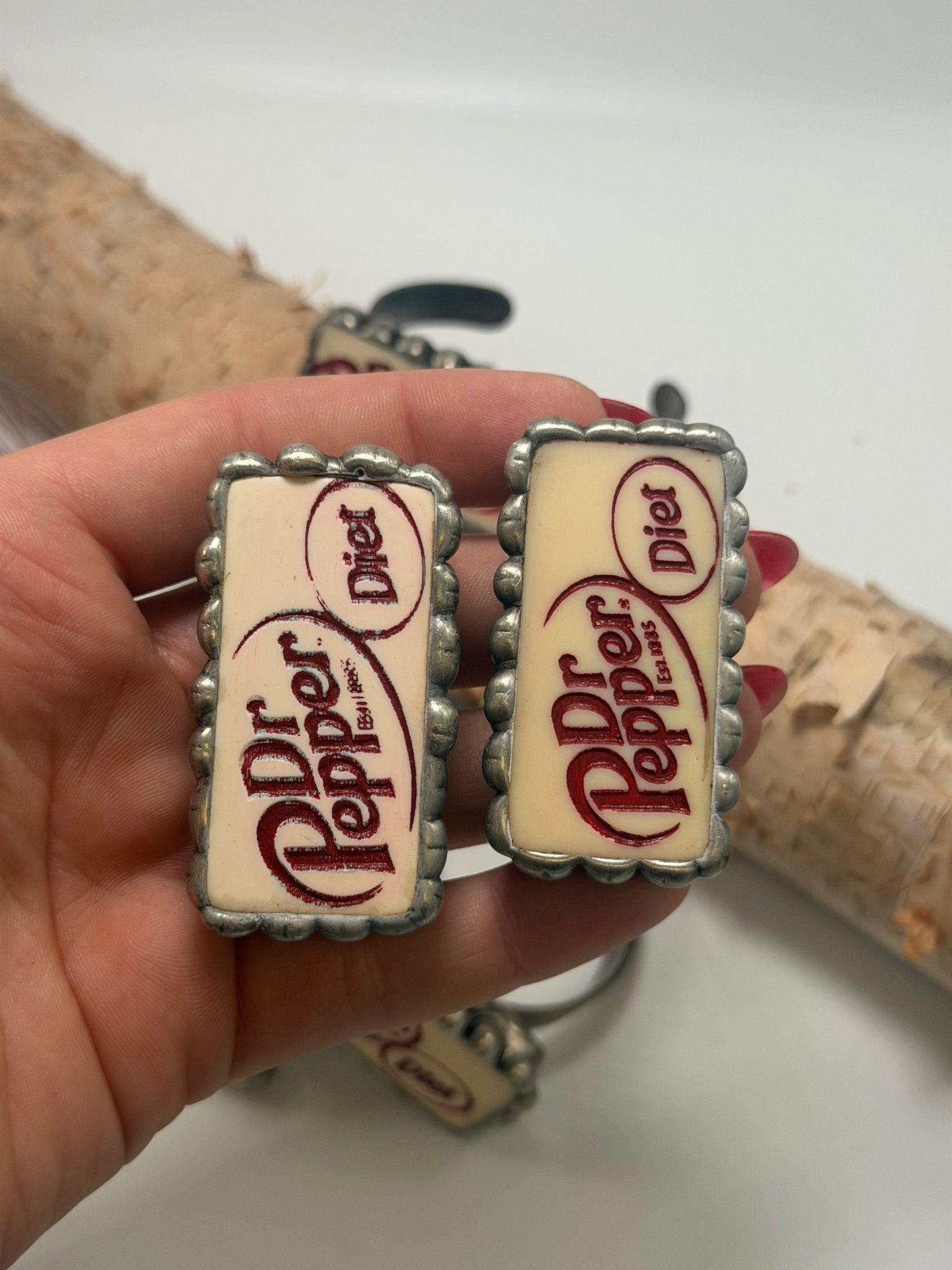 Diet Dr Pepper Domino Cuff Bracelet - ivyandlavyboutique ivyandlavyboutique