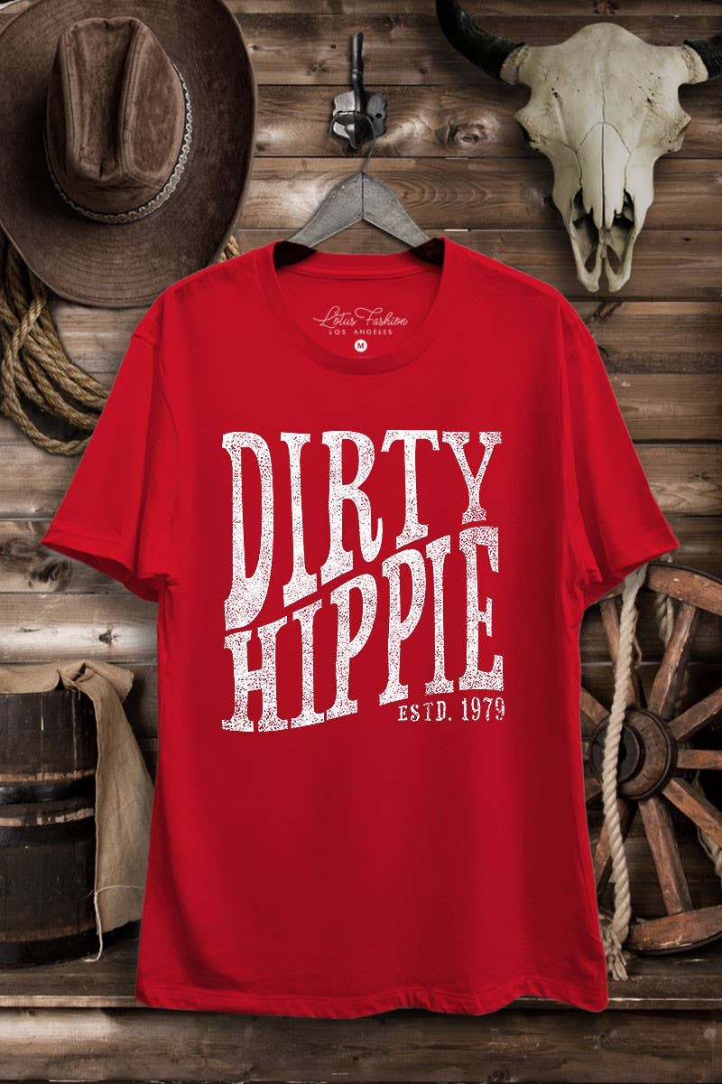 Dirty Hippie Graphic Top - ivyandlavyboutique Lotus Fashion Collection