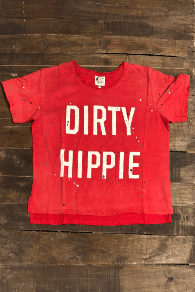 Dirty Hippie - Vintage Scarlette Moon Dance Distressed Cotton Tee Top - ivyandlavyboutique Jaded Gypsy